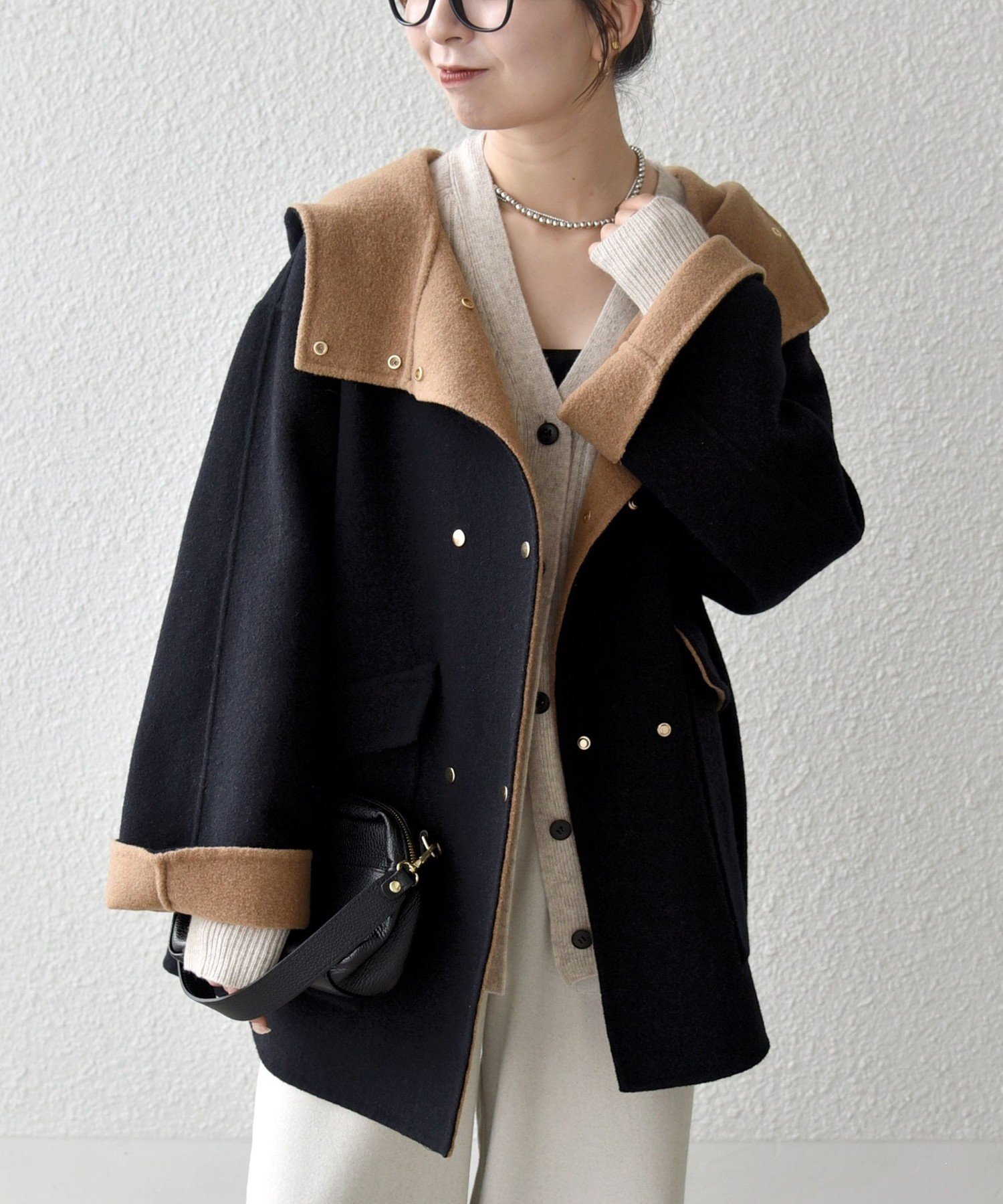 SHIPS｜SHIPS any: リバー フーデッド Aライン ミドル コート