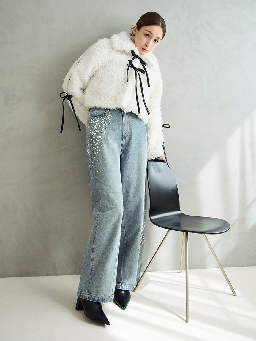 FRAY I.D｜ハイウエストビジューデニム | Rakuten Fashion(楽天