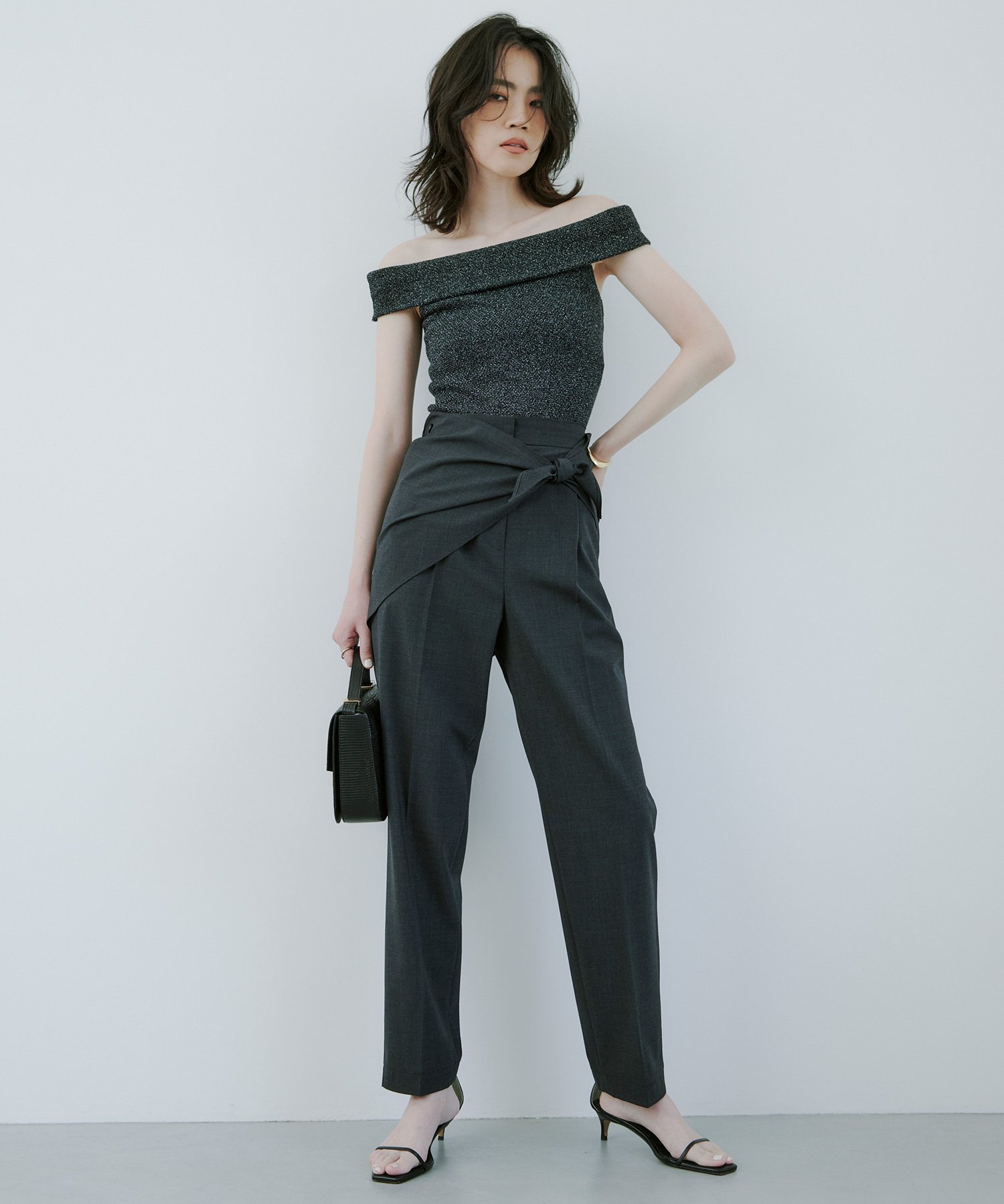 anuans｜ラメオフショルダーニットトップス | Rakuten Fashion(楽天