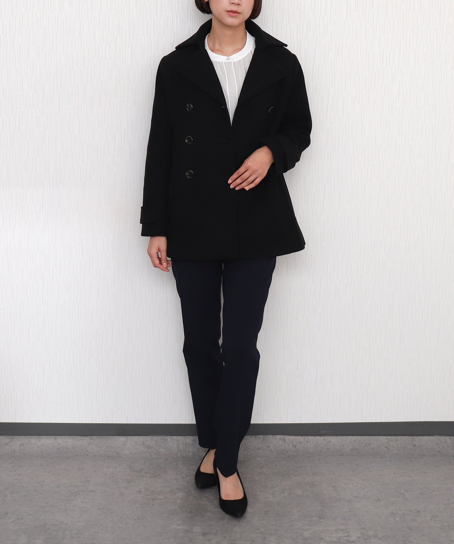 libelle more｜フェイクウールショート丈ピーコート | Rakuten Fashion