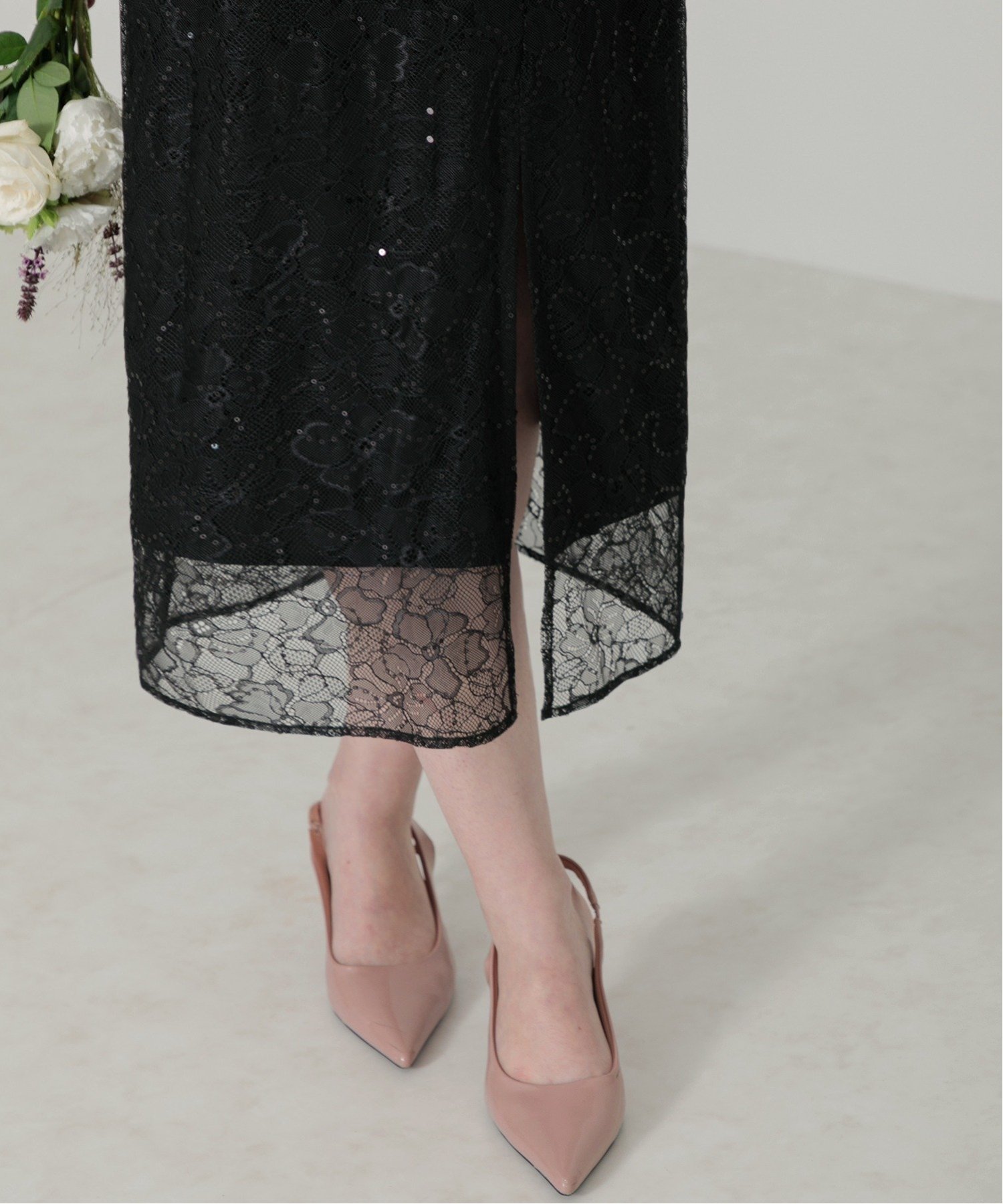 Leja｜LEJA-2WAYオフショルダーパフスリーブIラインワンピースドレス