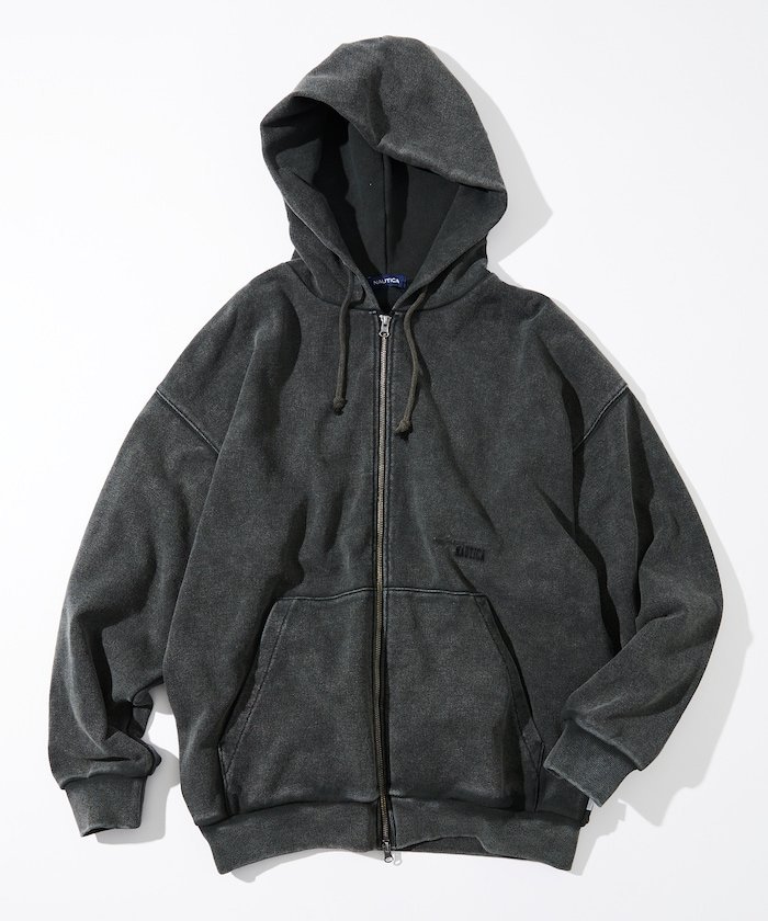 FREAK'S STORE｜Bleach Washed Hidden Logo Sweat Zip Hoodie