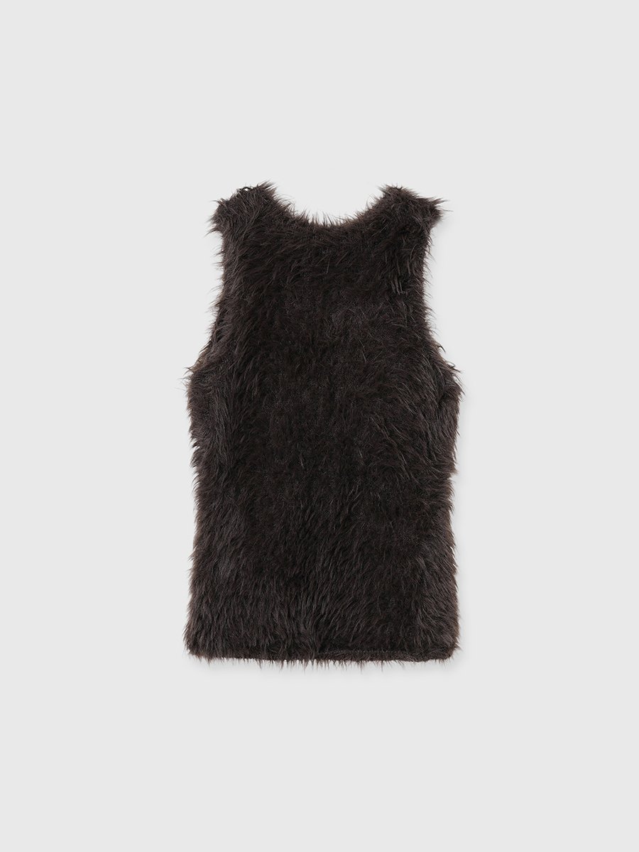 anuans｜ファーライクノースリーブニットトップス | Rakuten Fashion