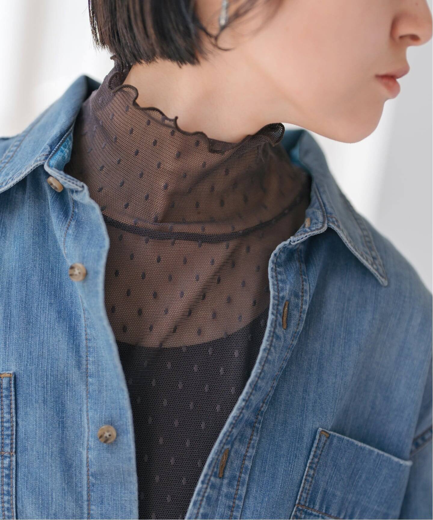 Spick & Span｜《追加》ドットチュールハイネックプルオーバー