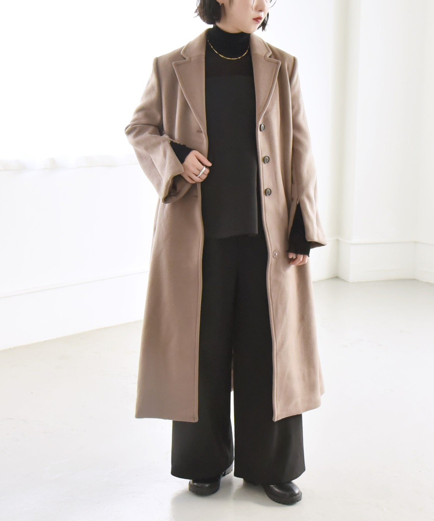 SHIPS｜quaranciel: ウール ウエストシェイプ チェスター ロング