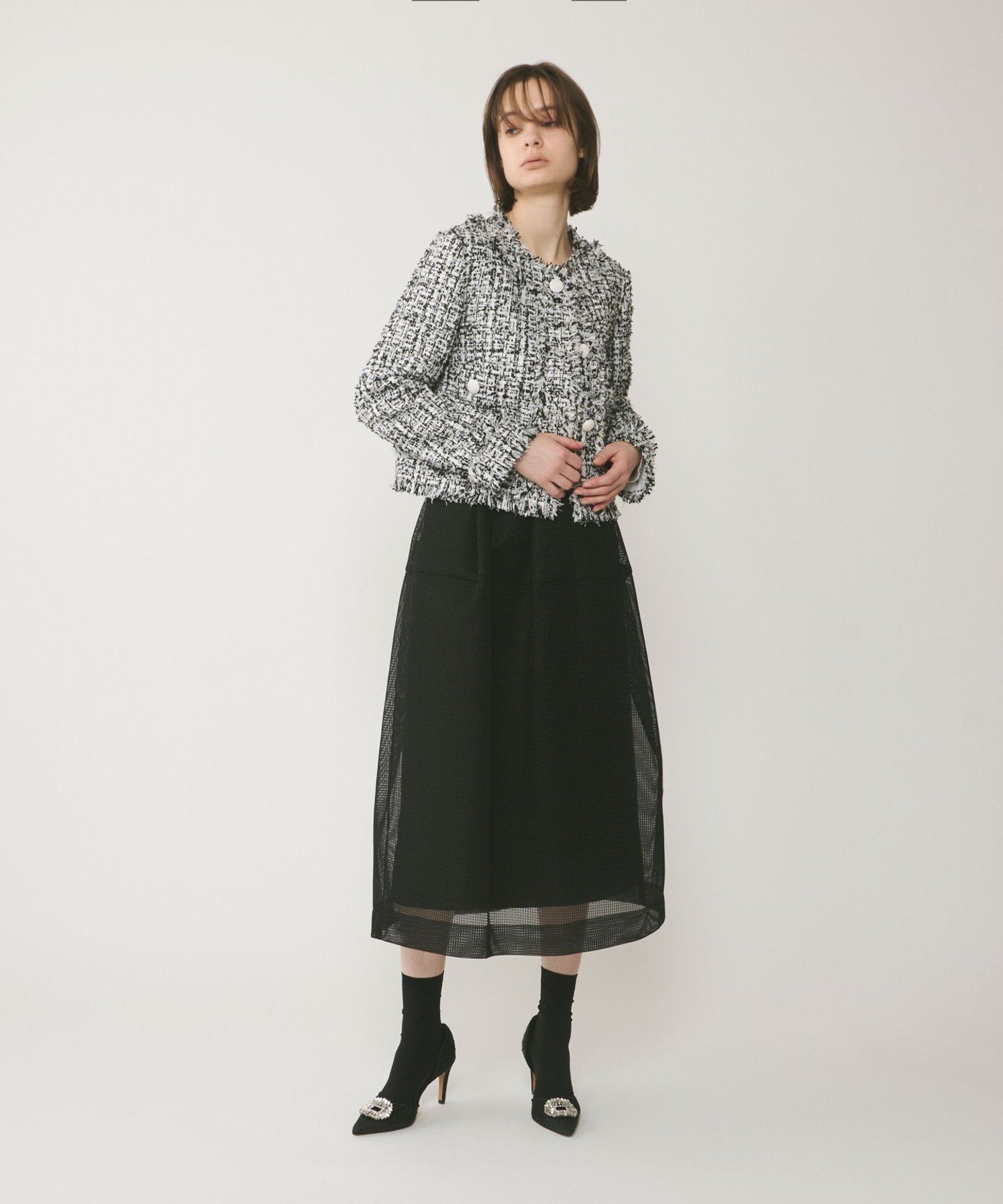 GRACE CONTINENTAL｜フリンジツイードジャケット | Rakuten Fashion