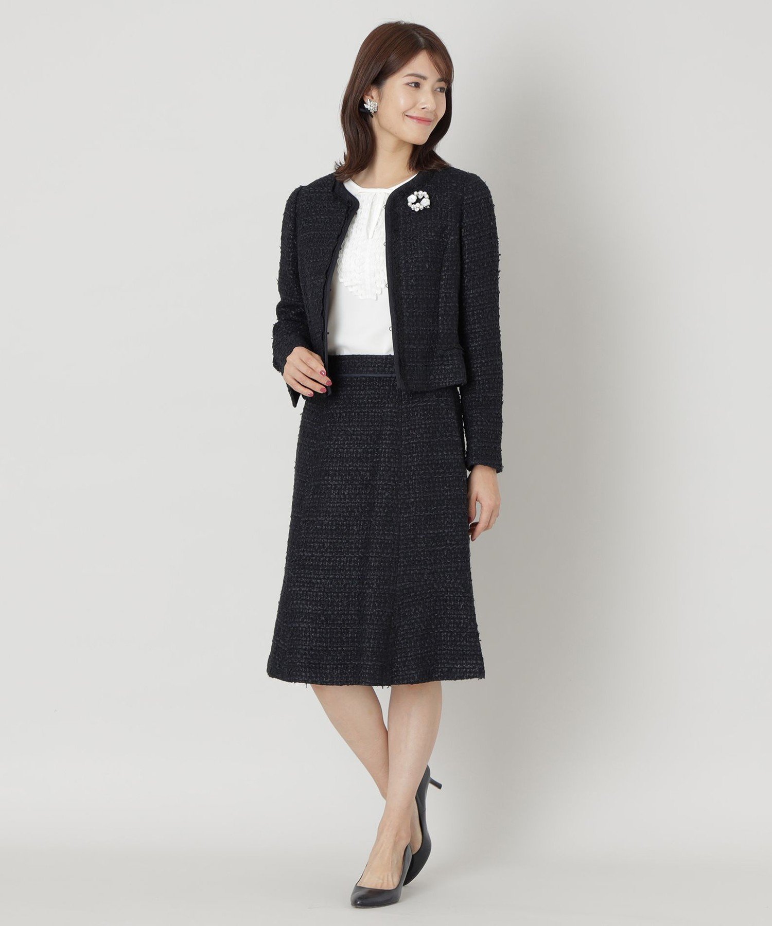 TO BE CHIC｜ファンシーツイードノーカラー ジャケット | Rakuten