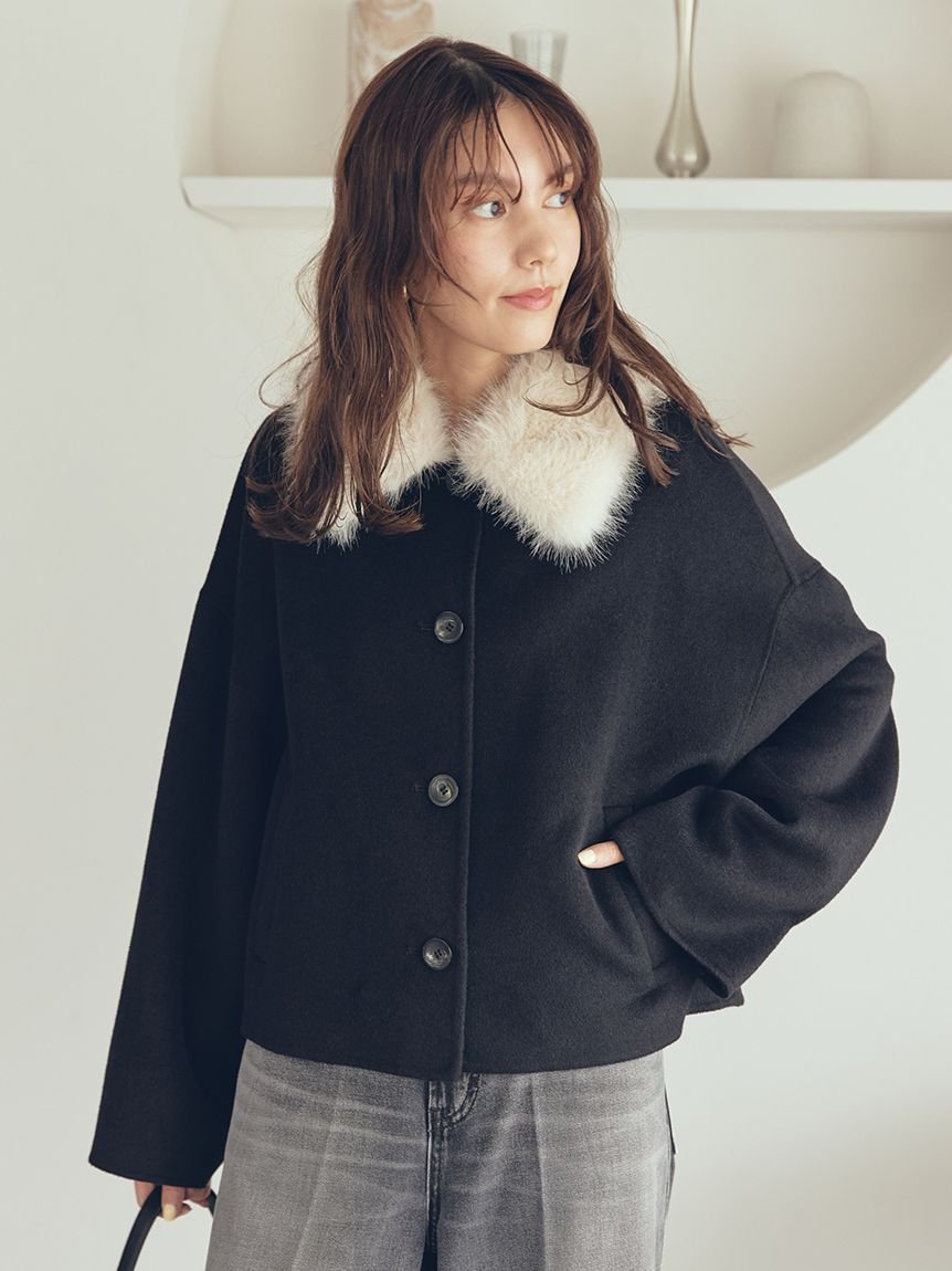 Mila Owen｜2wayファーカラーリバーショートコート | Rakuten Fashion