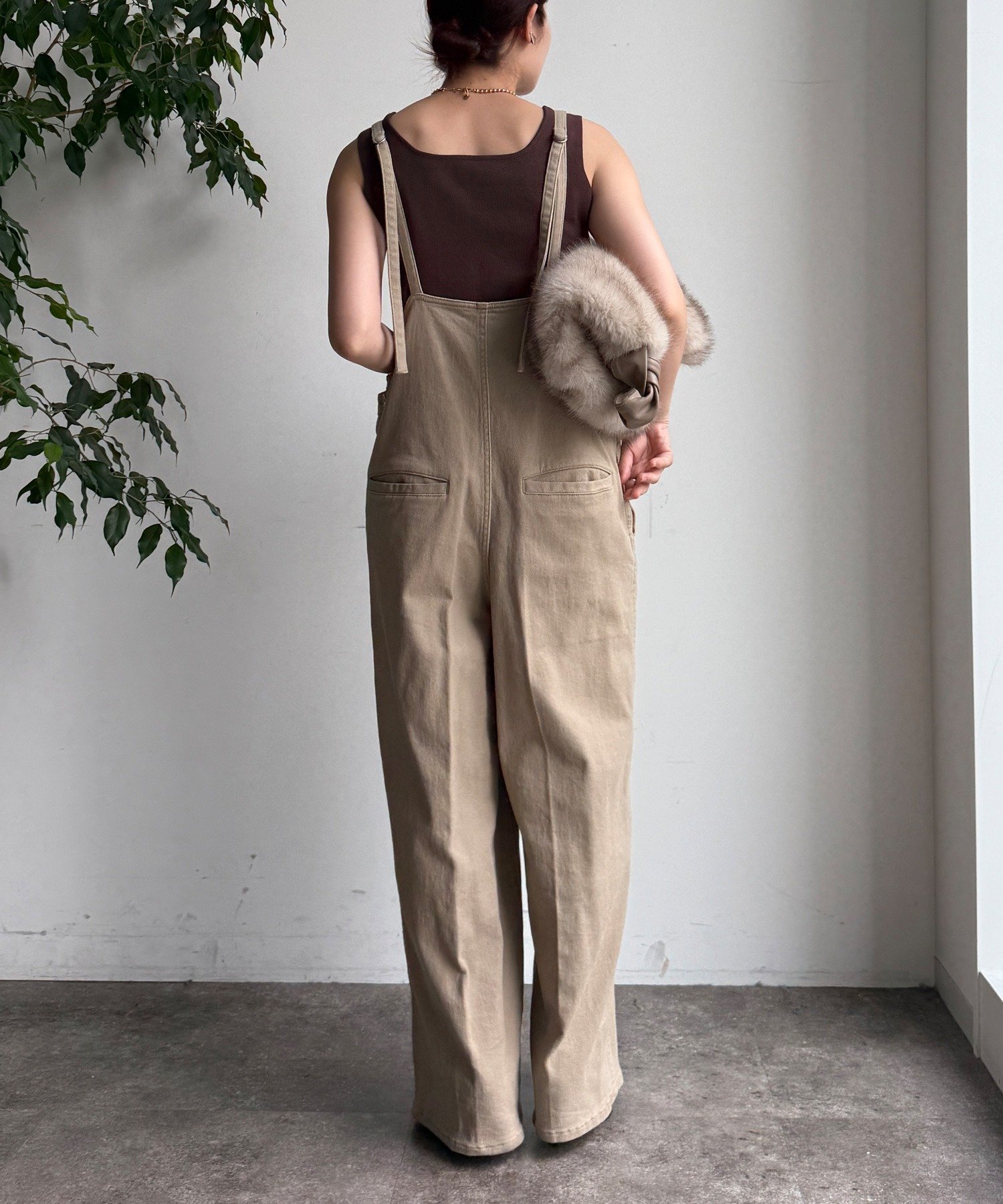 DOUDOU｜細紐デニムフロントジップサロペット | Rakuten Fashion(楽天