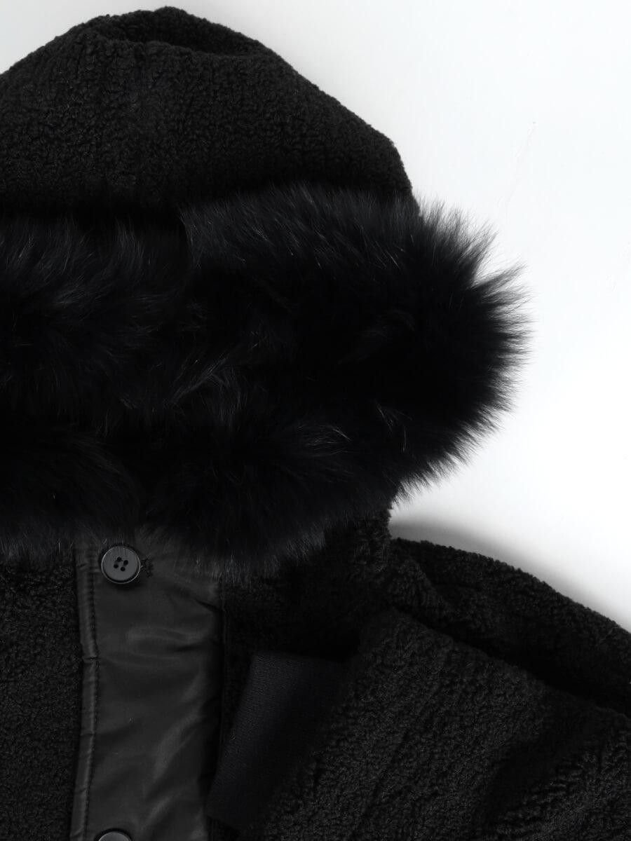 LASUD｜ファーフーデッドボアコート | Rakuten Fashion(楽天