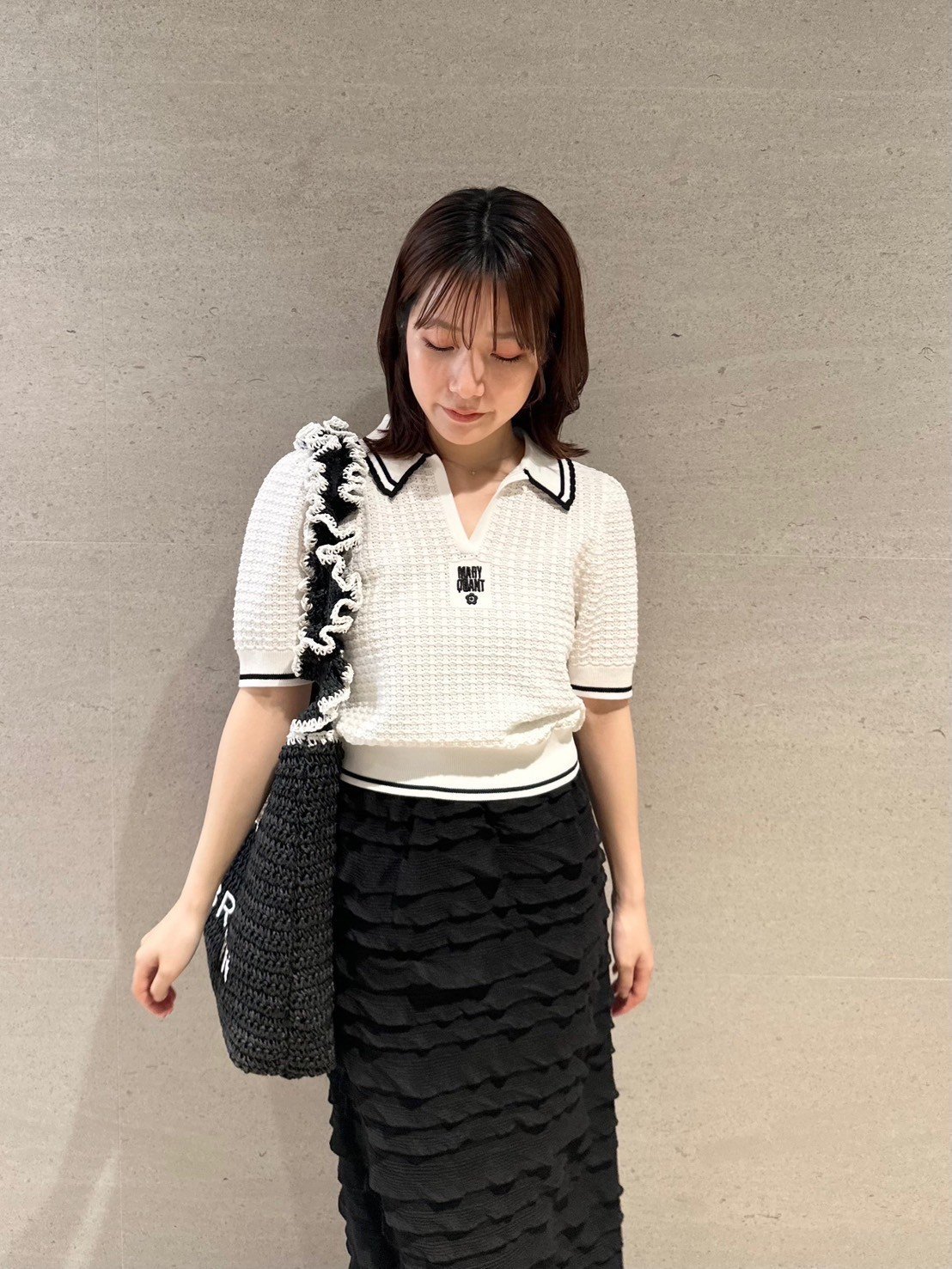 LILY BROWN｜【LILY BROWN×MARY QUANT】シアーポロニットトップス