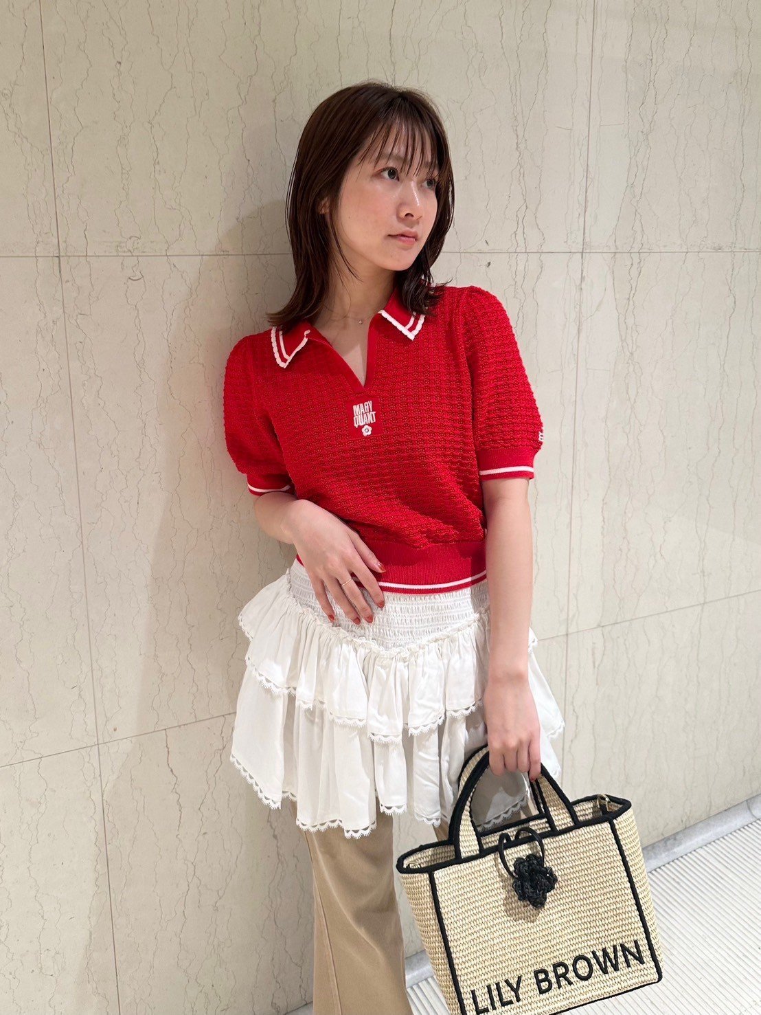 LILY BROWN｜【LILY BROWN×MARY QUANT】シアーポロニットトップス