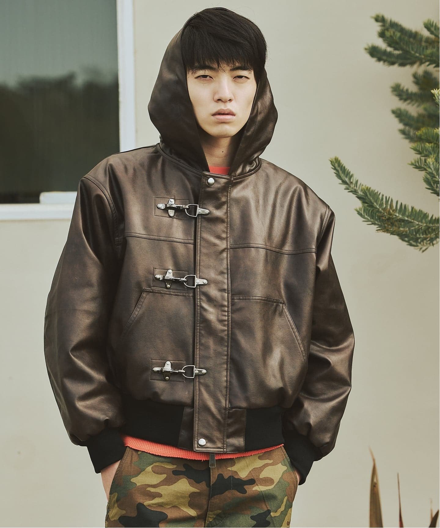 JOURNAL STANDARD｜フェイクレザー ファイヤーマン フード ジャケット