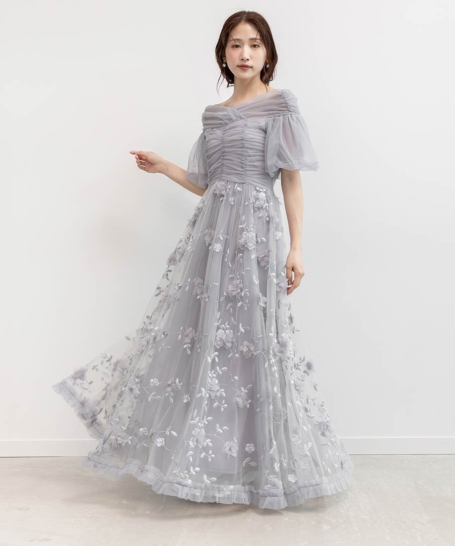 RANDA｜3Dフラワー刺繍オフショルワンピース | Rakuten Fashion(楽天