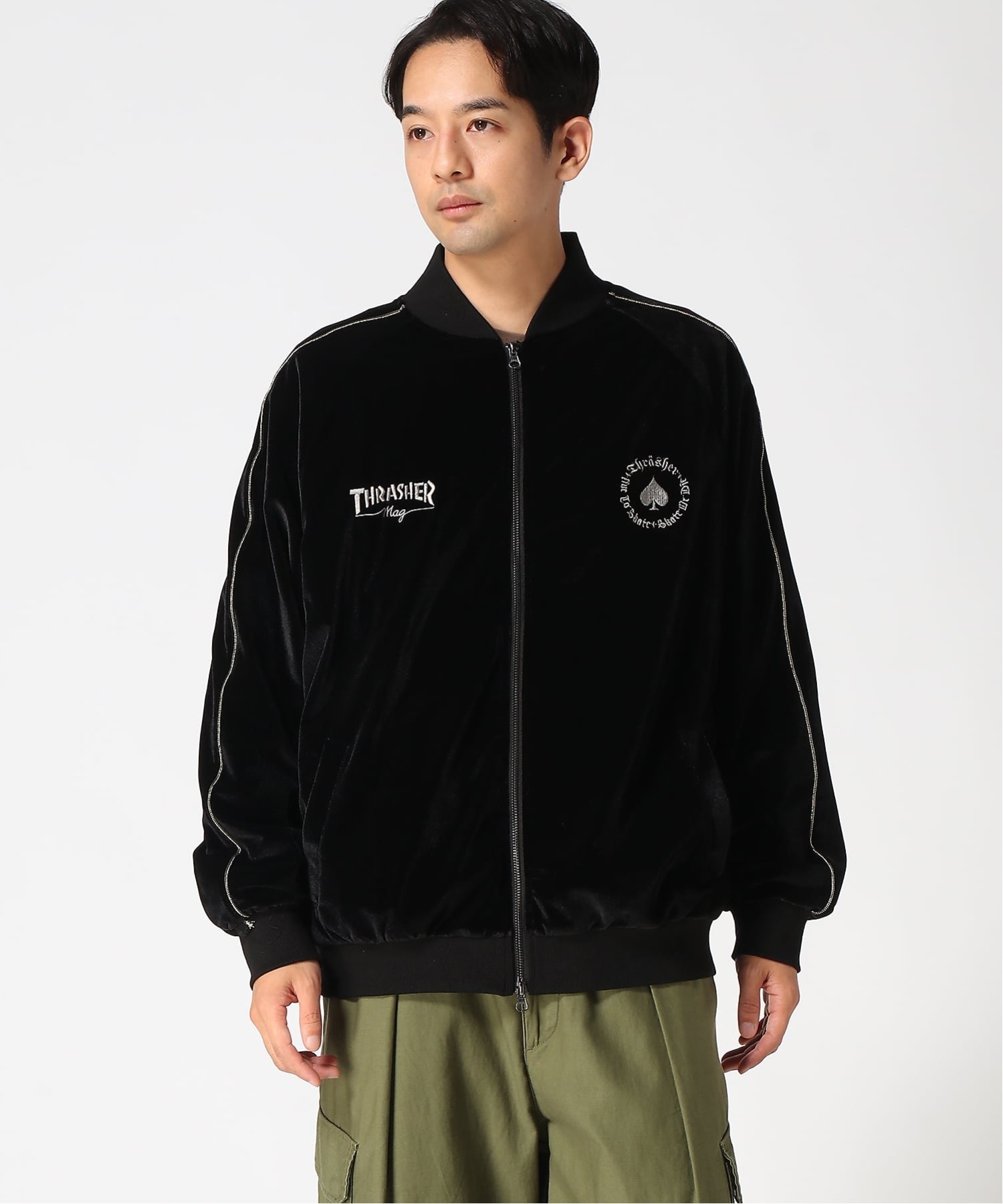 THRASHER by RIFFLEPAGE｜THRASHER/(M)ベロア SOUVENIR JACKET