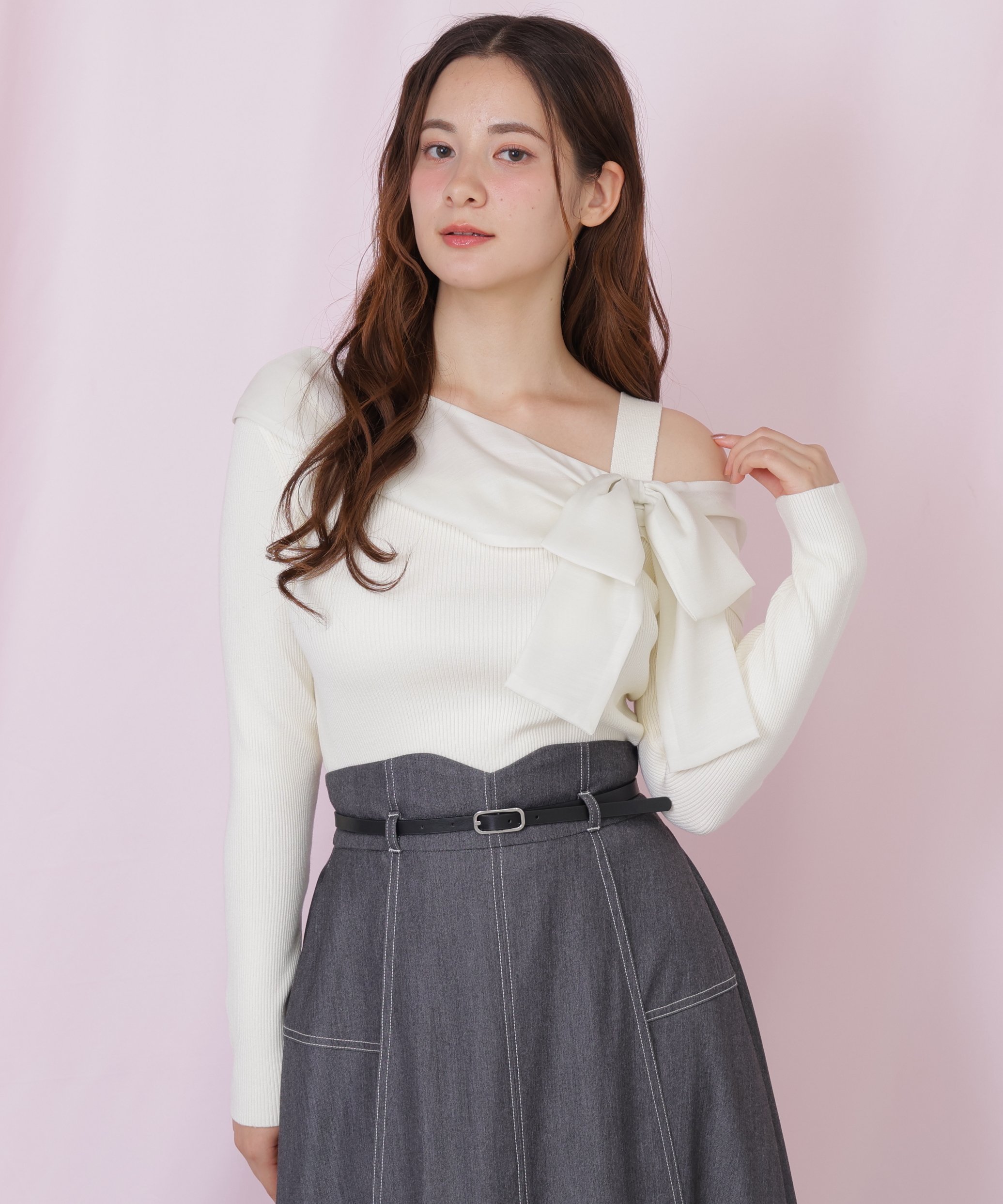 JILL by JILL STUART｜アシメリボンニット | Rakuten Fashion(楽天