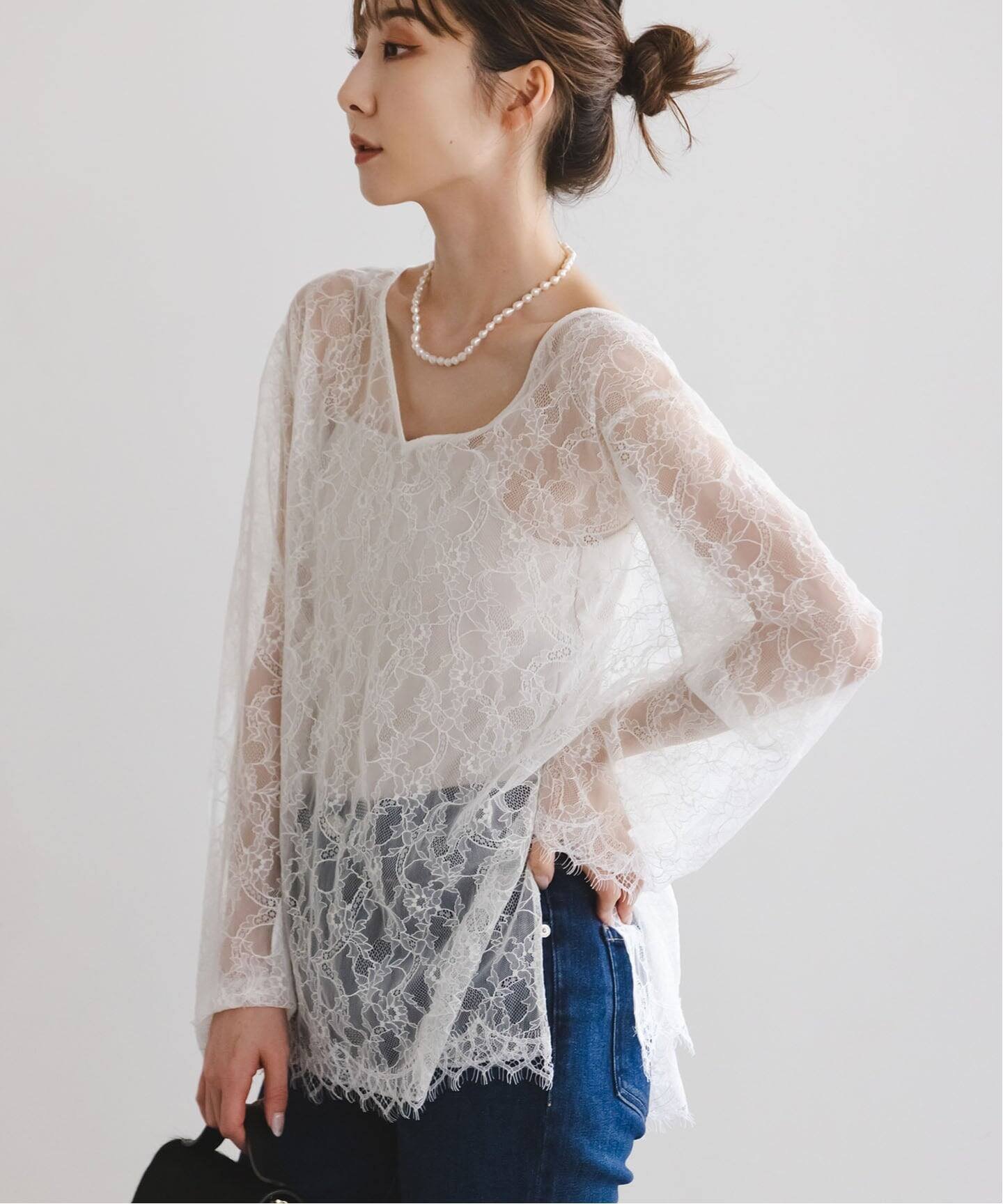 NOBLE｜《追加》サラサシアーレースブラウス | Rakuten Fashion(楽天