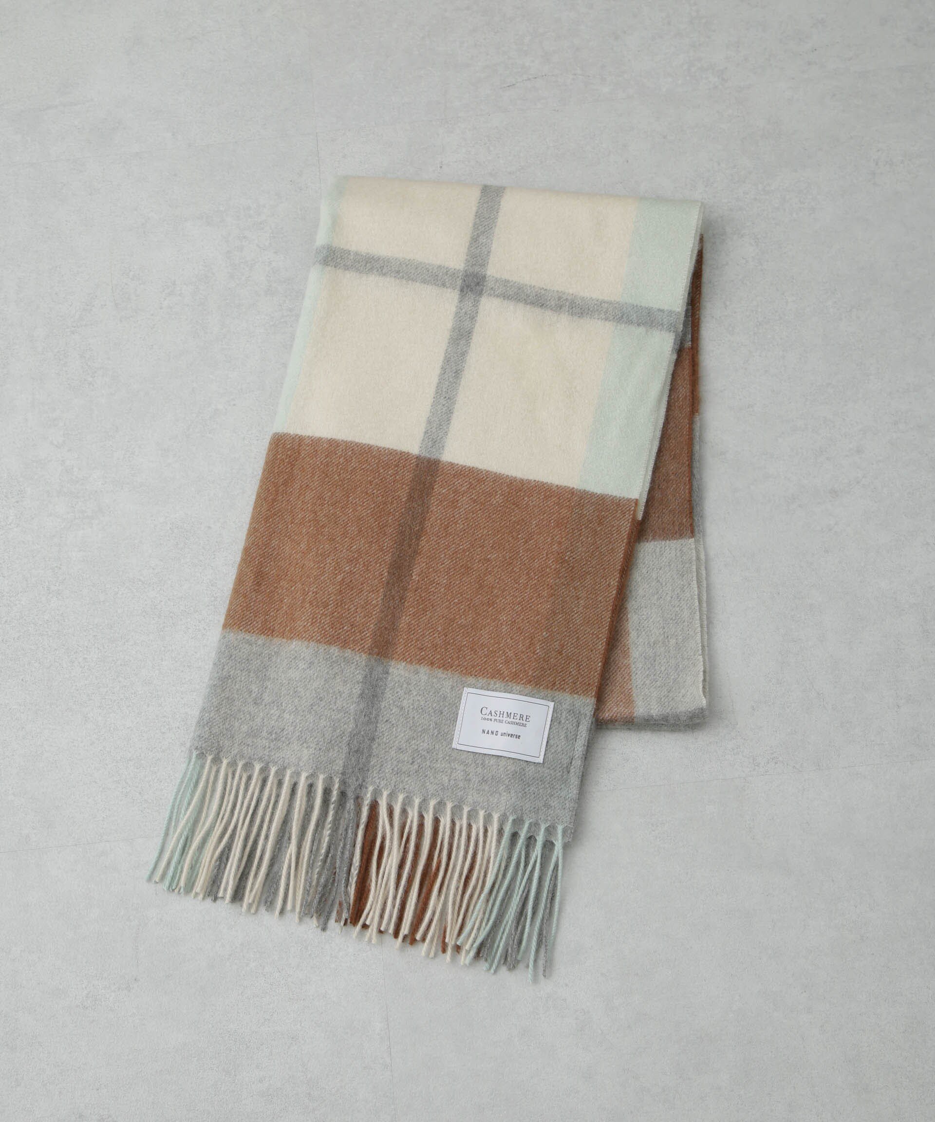 NANO universe｜カシミヤチェックストール | Rakuten Fashion(楽天