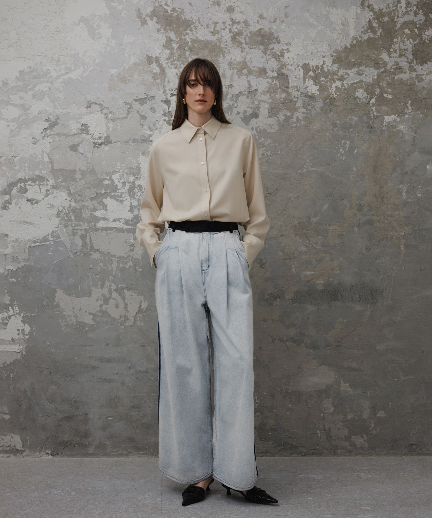 ADAM ET ROPE'｜【EMOELLE】・【サステナブル】ドレスデニムパンツ