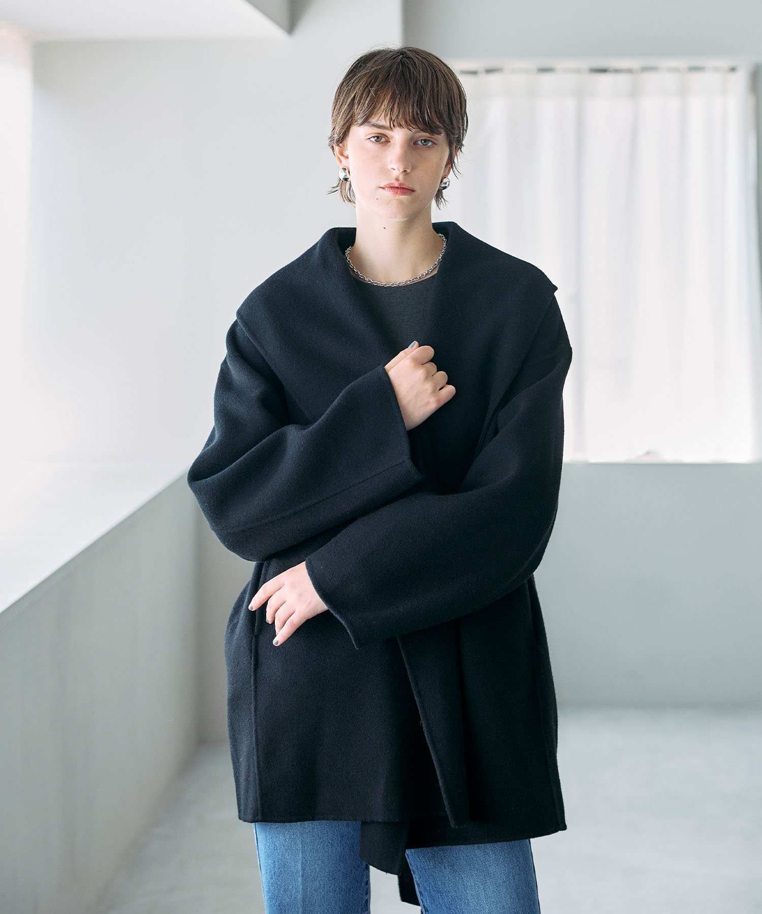 N.O.R.C｜ウールメルトンミドルリバーコート | Rakuten Fashion(楽天