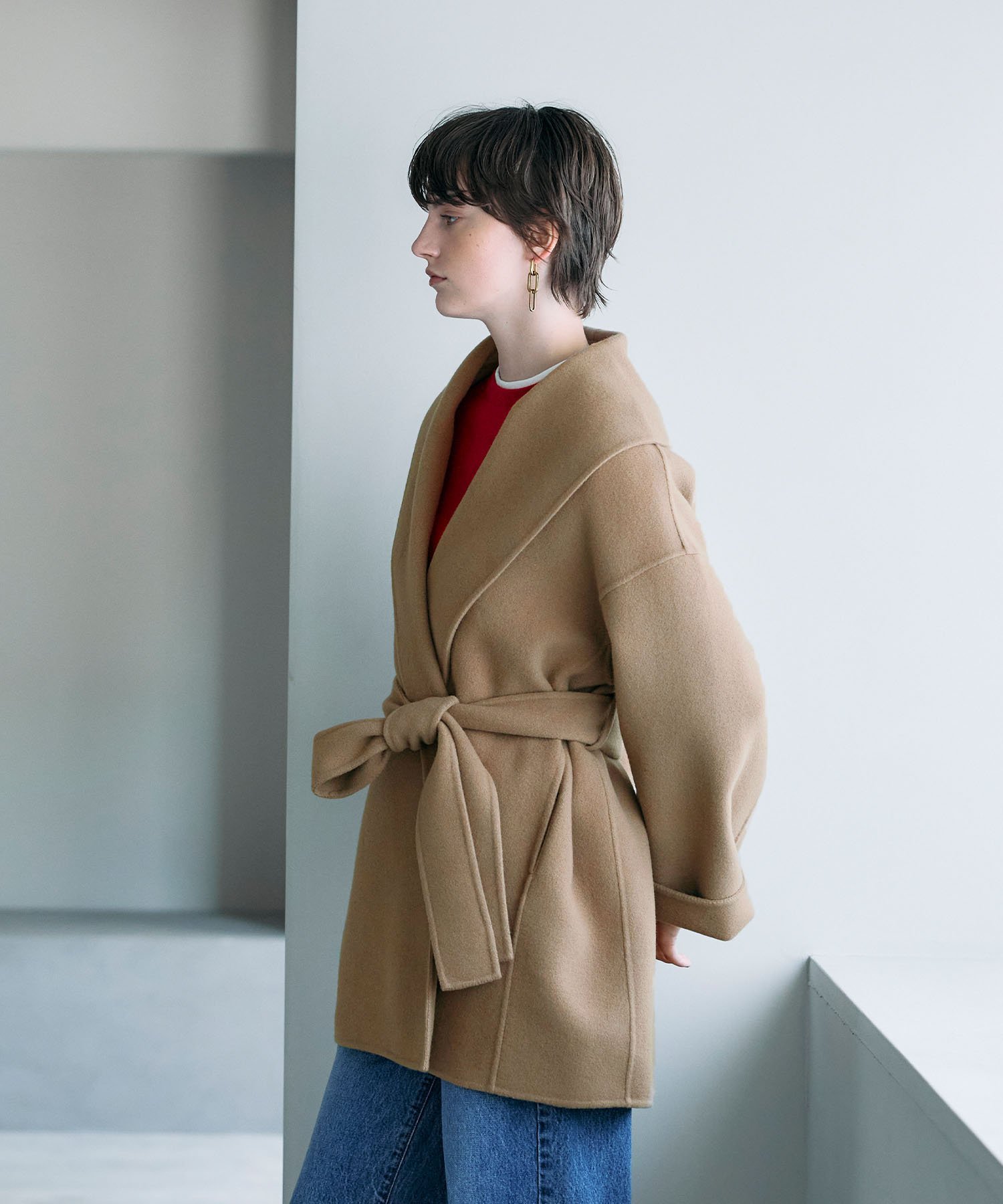 N.O.R.C ノーク ウールメルトンリバーコート ダブルフェイス