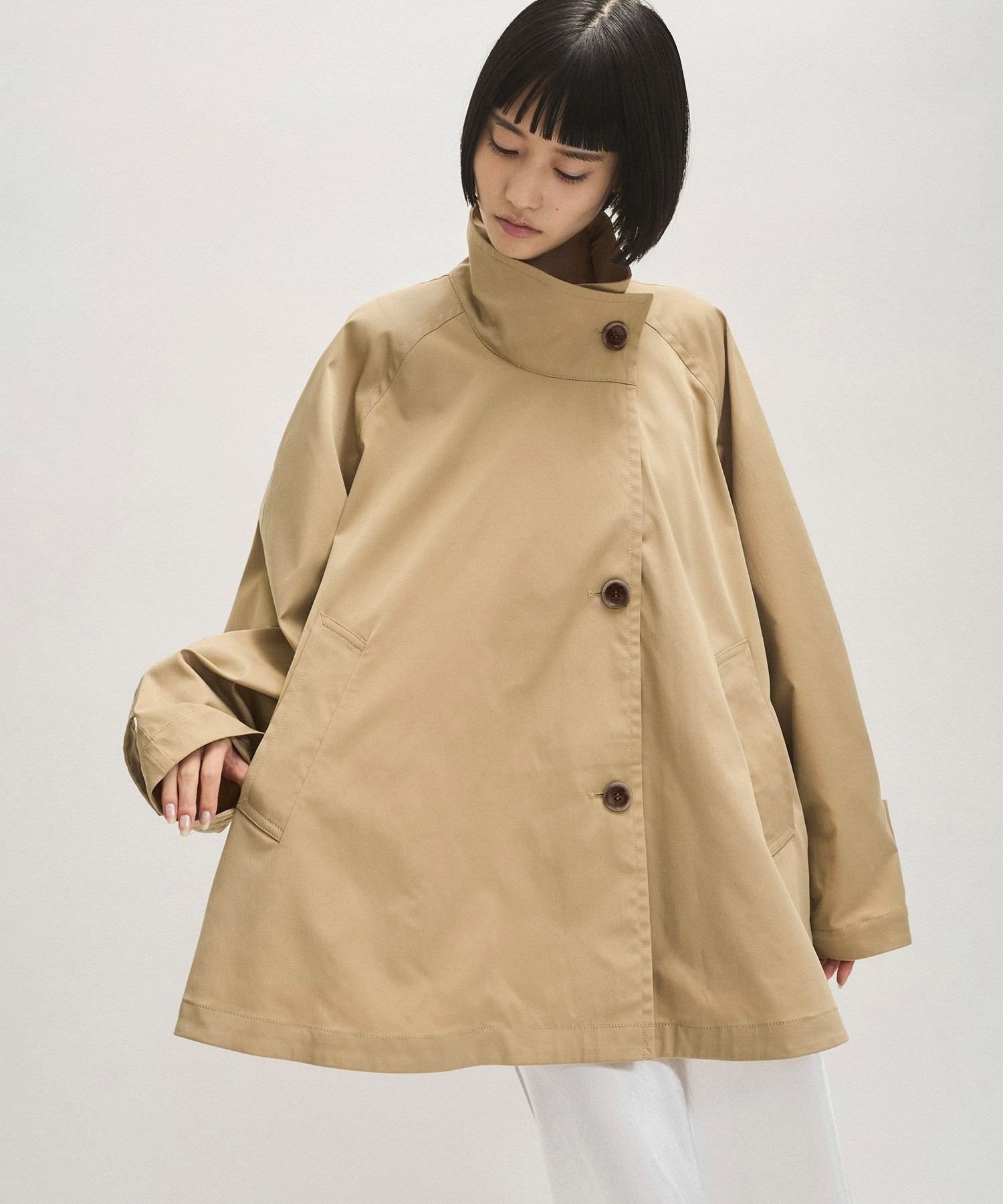 ADAM ET ROPE'｜フレアーミドルトレンチコート | Rakuten Fashion(楽天