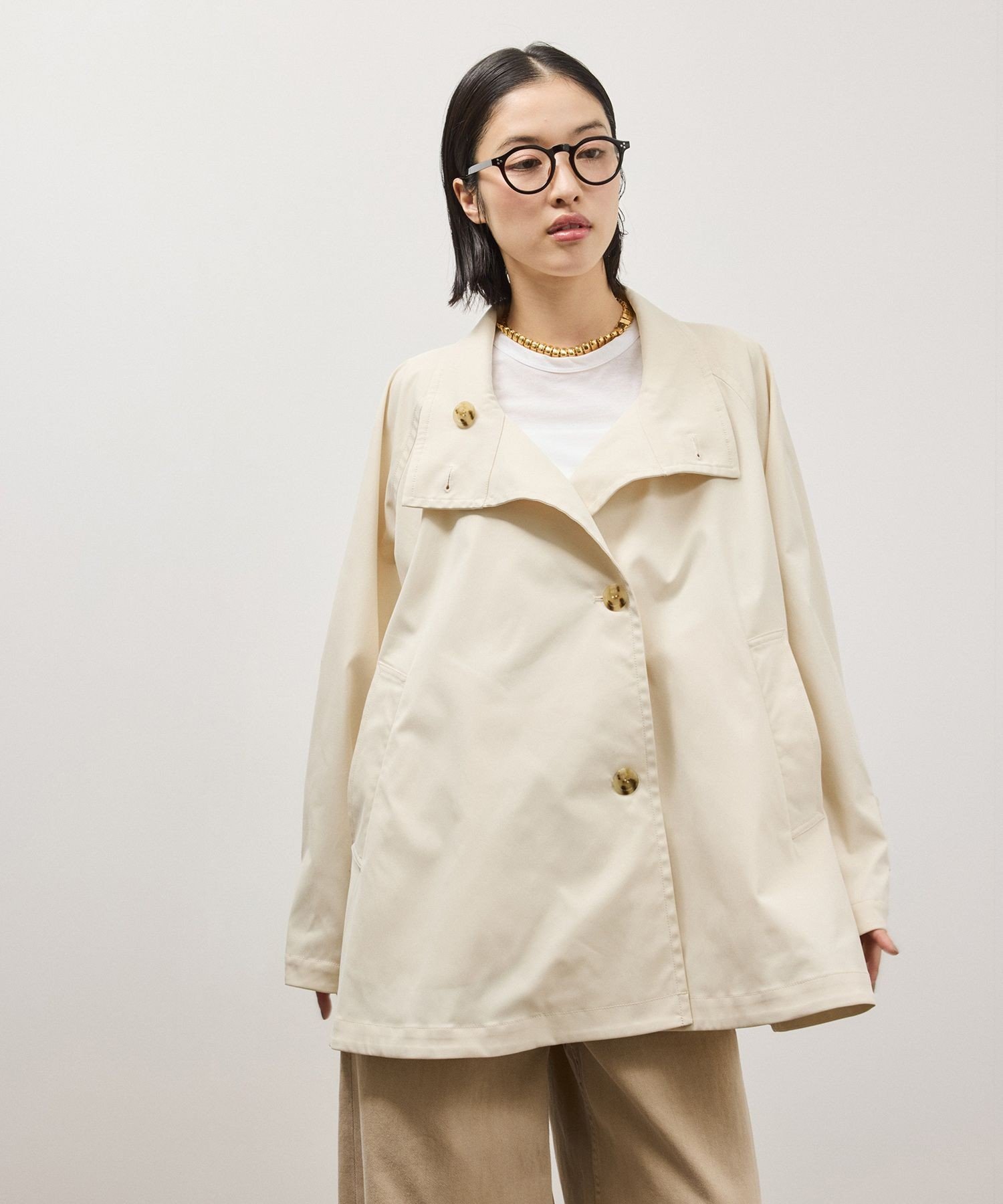 ADAM ET ROPE'｜フレアーミドルトレンチコート | Rakuten Fashion(楽天