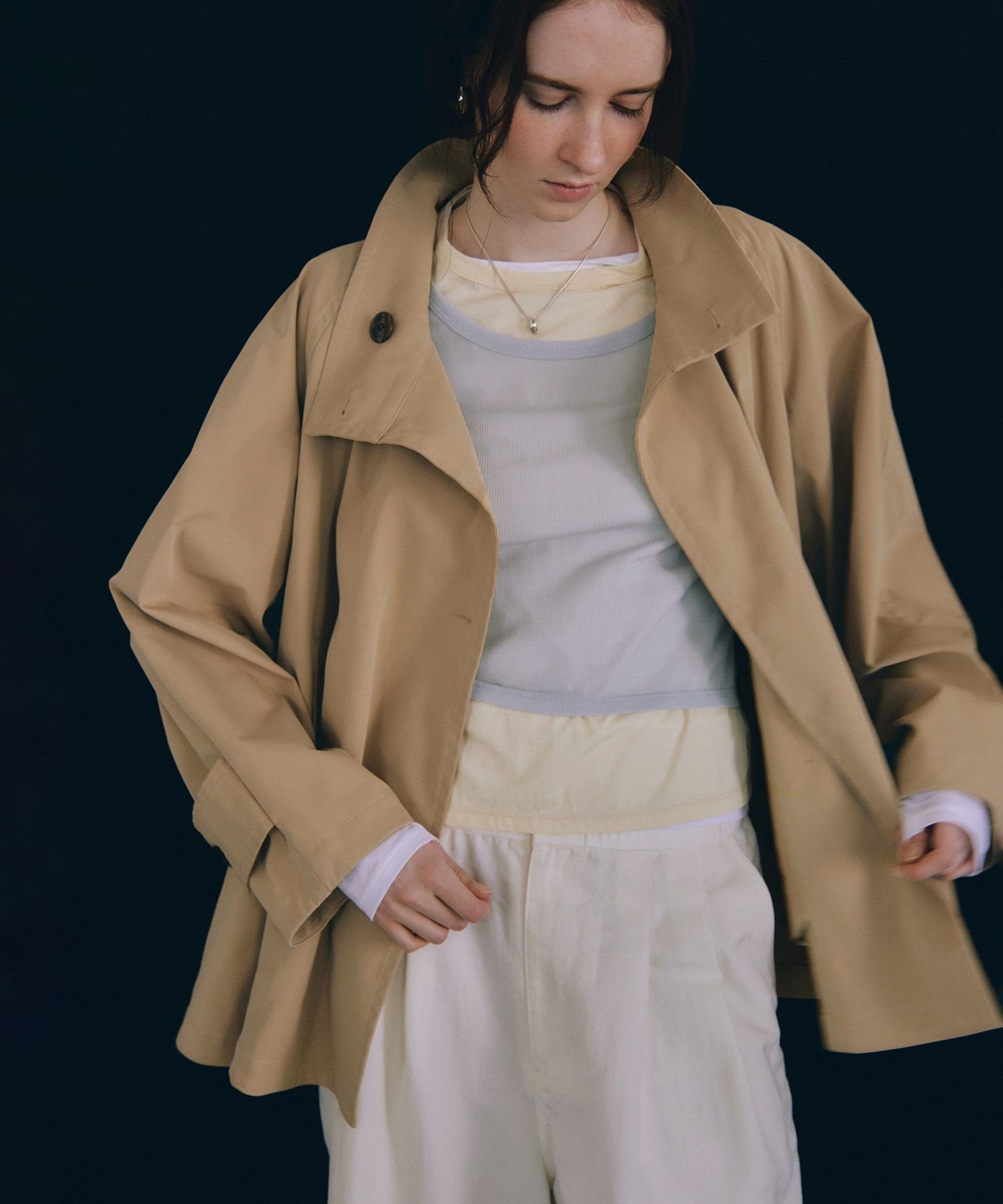 ADAM ET ROPE'｜フレアーミドルトレンチコート | Rakuten Fashion(楽天