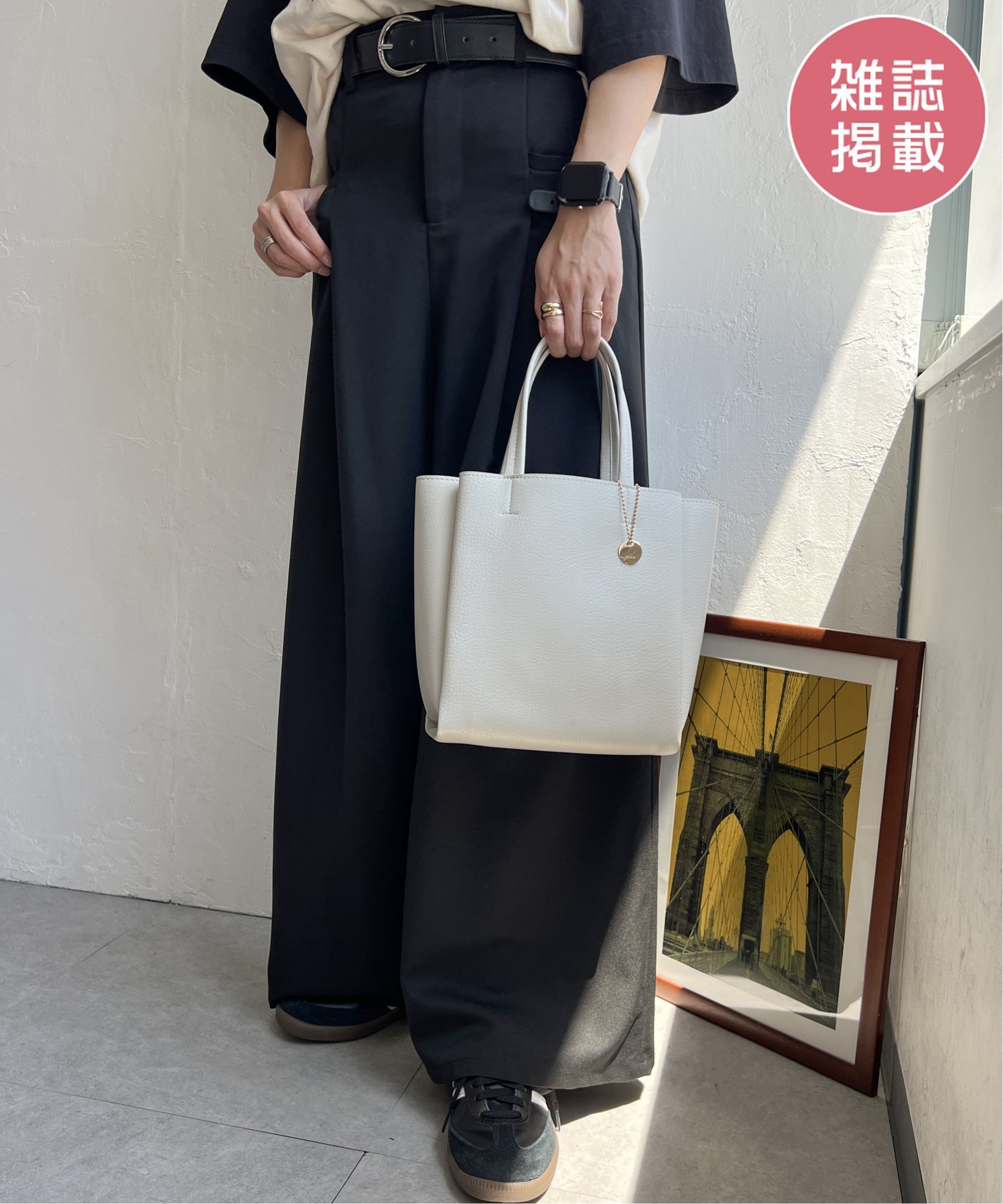 ikka｜【雑誌InRed11月号掲載】GOKU楽PU三層ミニトートバッグ【軽量