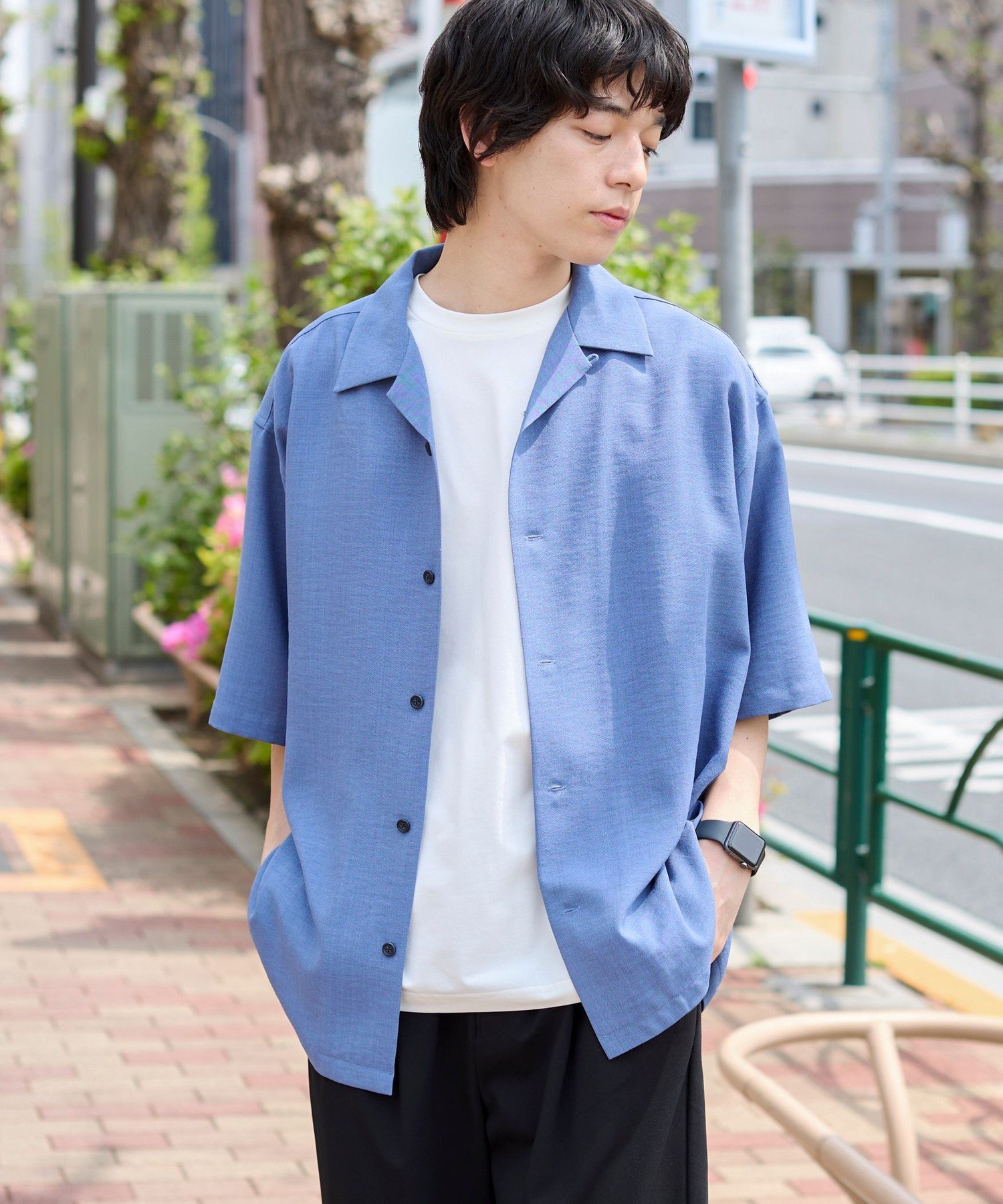 coen｜リネンライクオープンカラーシャツ | Rakuten Fashion(楽天