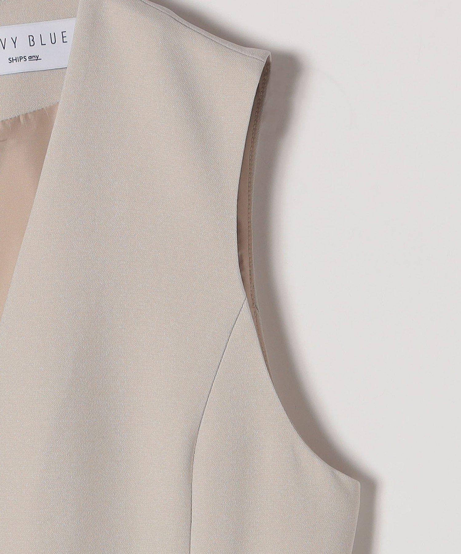 SHIPS any ダブルクロス Vネック ペプラム ワンピース シップス エニィ SHIPS any SHIPS any:〈洗濯機可能〉ダブルクロス V