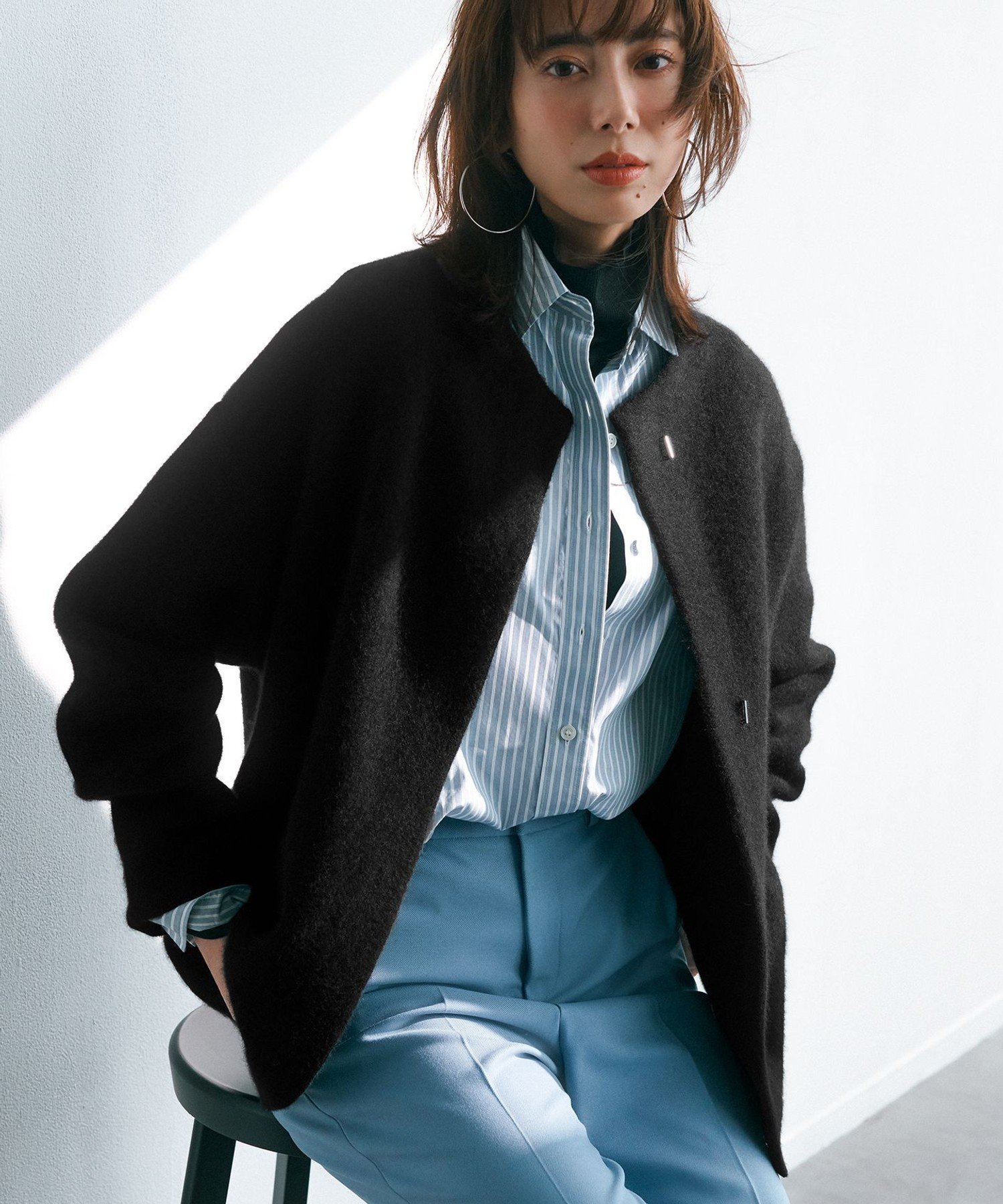 23区｜【CLASSY.11月号掲載/洗える】ラクーンブレンドダブルフェイス