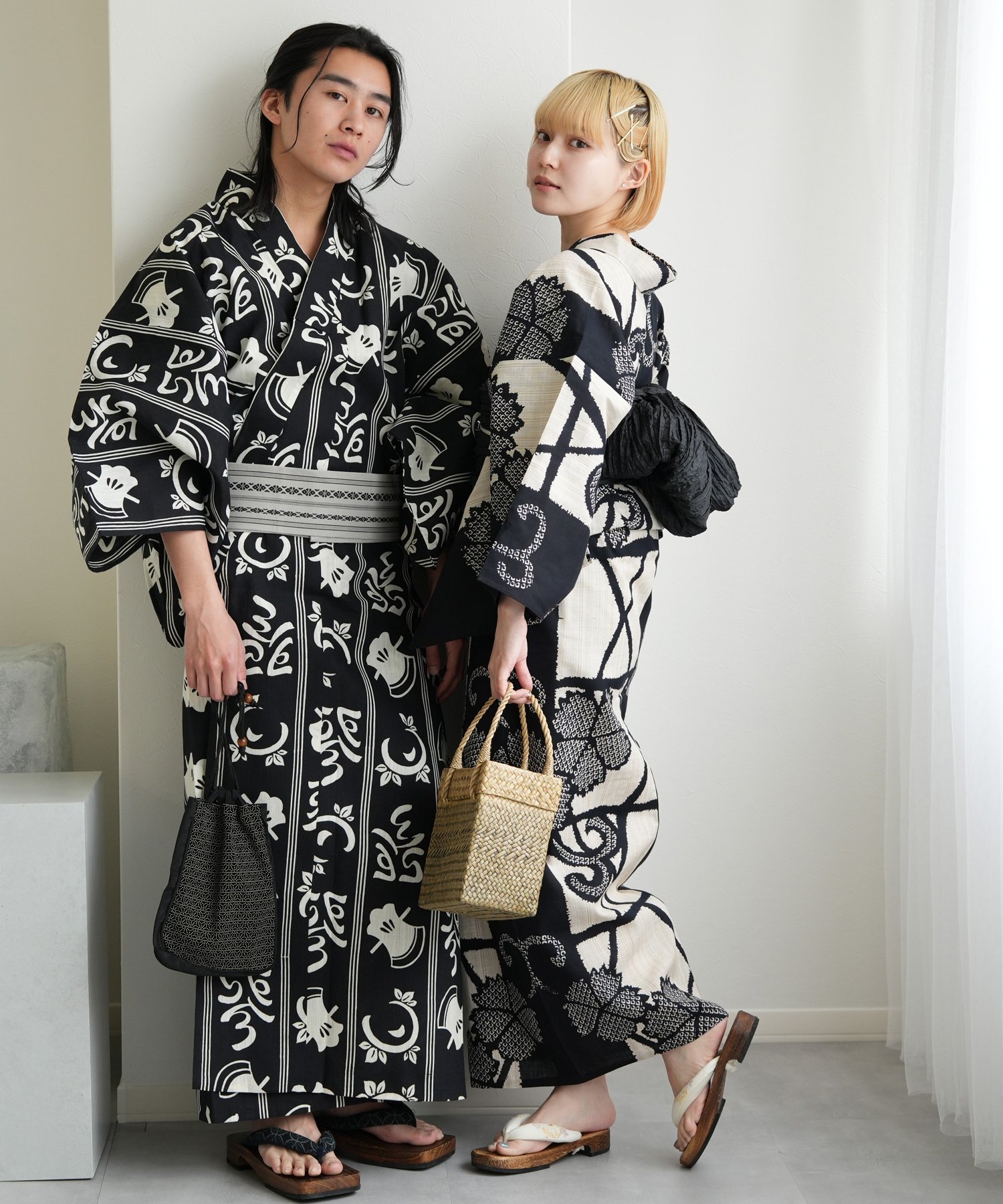 utatane｜utatane*注染工房 メンズ 浴衣3点セット 斧琴菊(よきこときく