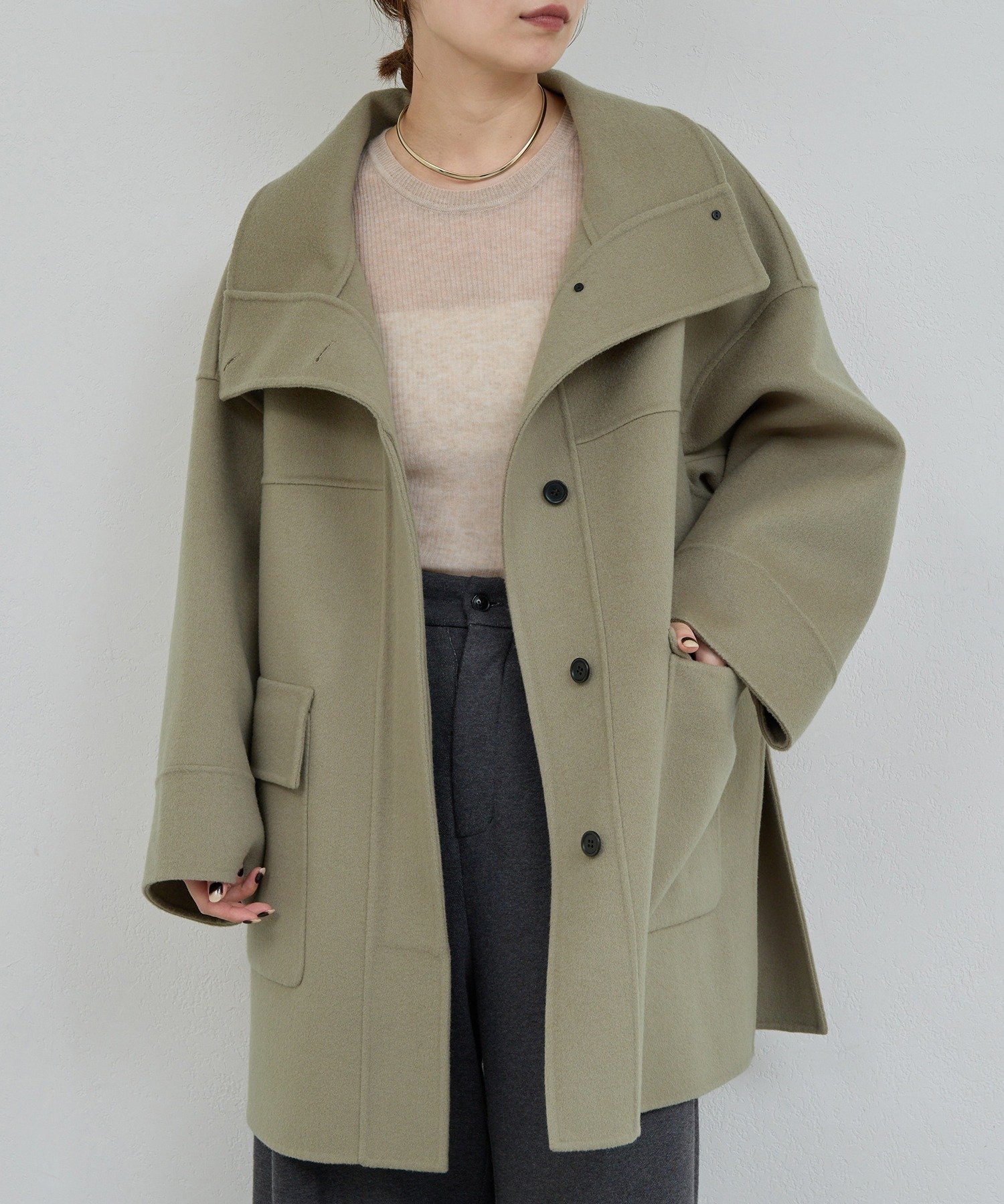 GALLARDAGALANTE｜【HERITANOVUM】スタンドカラーリバーコート