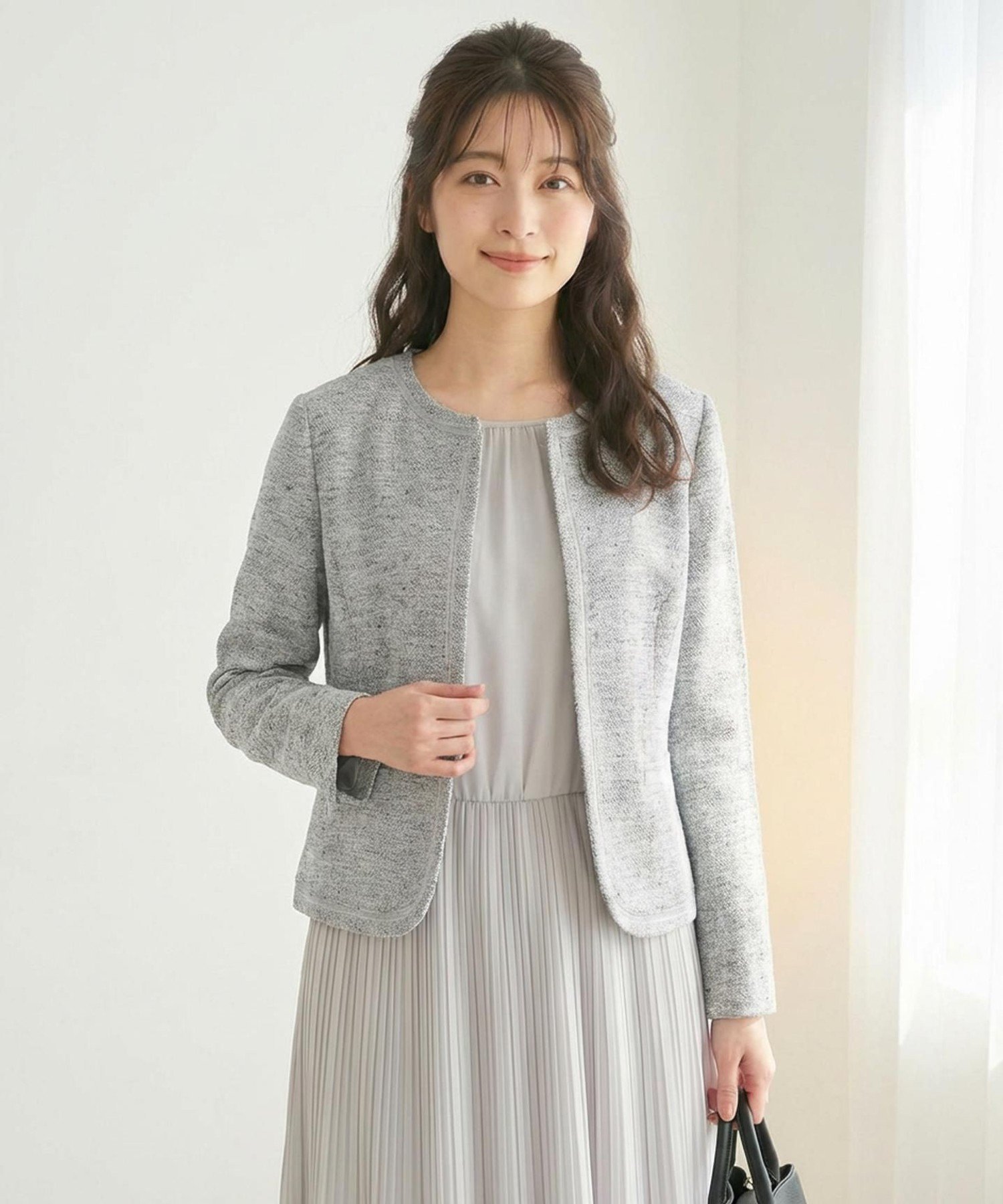 ANY SIS｜ミニライトボーダー ノーカラージャケット | Rakuten Fashion