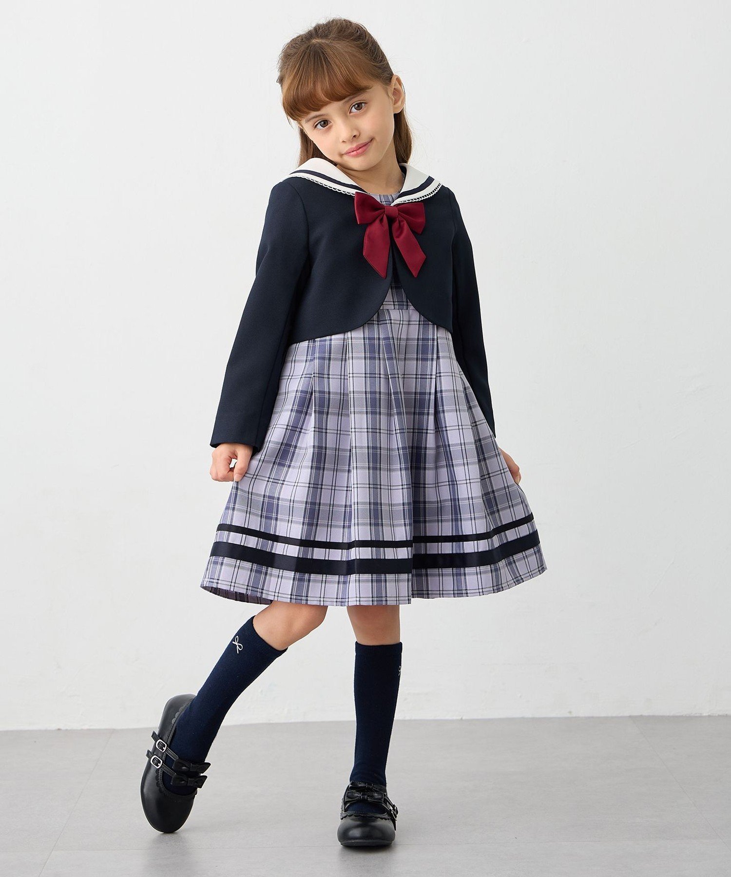 ANY｜【2点セット】セーラージャケット+チェックワンピース | Rakuten