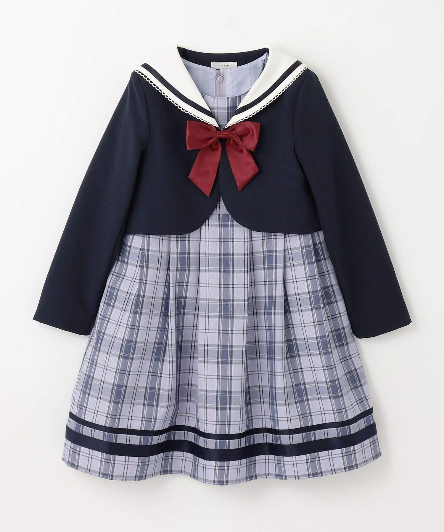 ANY｜【2点セット】セーラージャケット+チェックワンピース | Rakuten