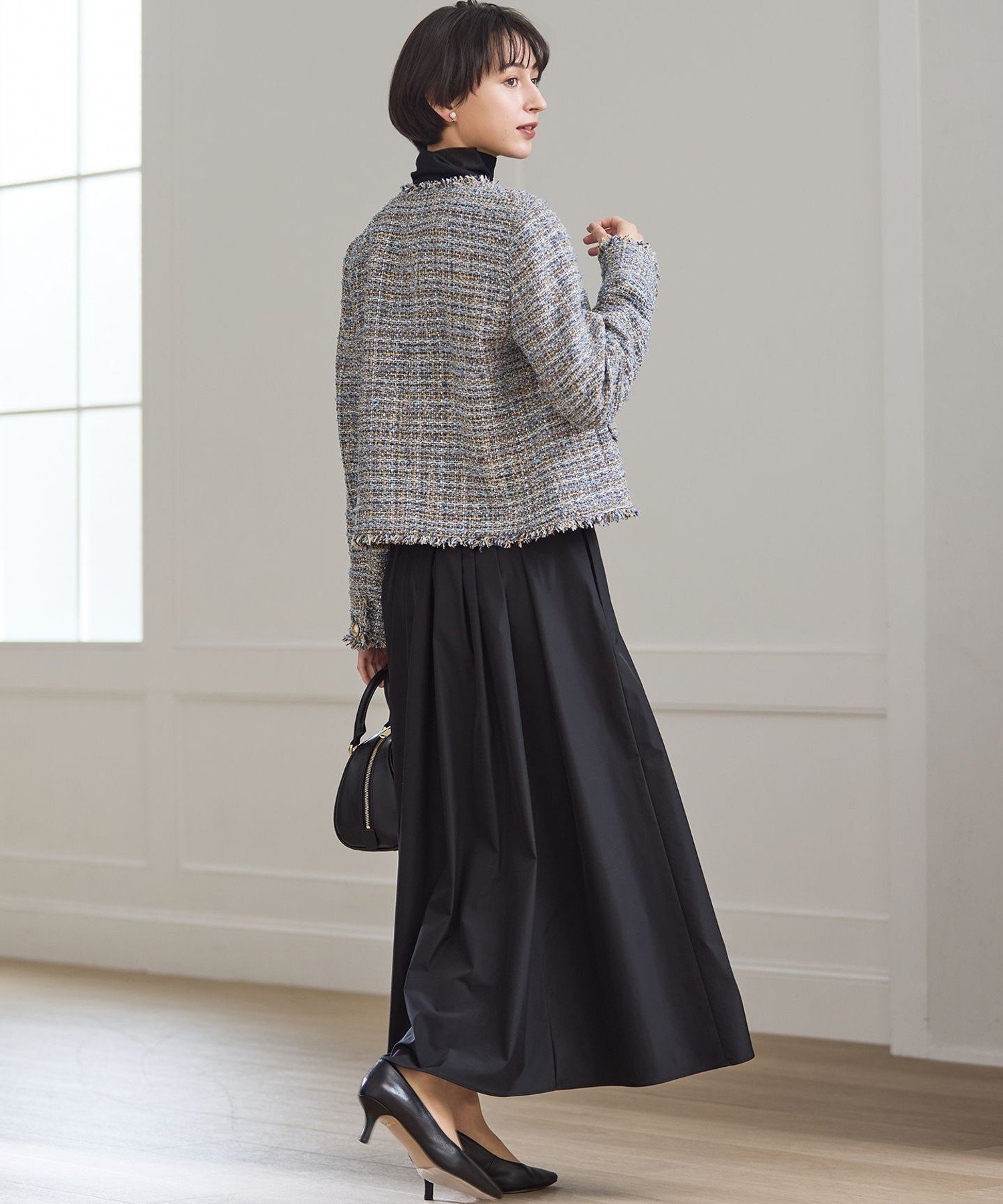 23区｜【CanCam掲載】GIOLICAツイード ノーカラー ボタン ジャケット