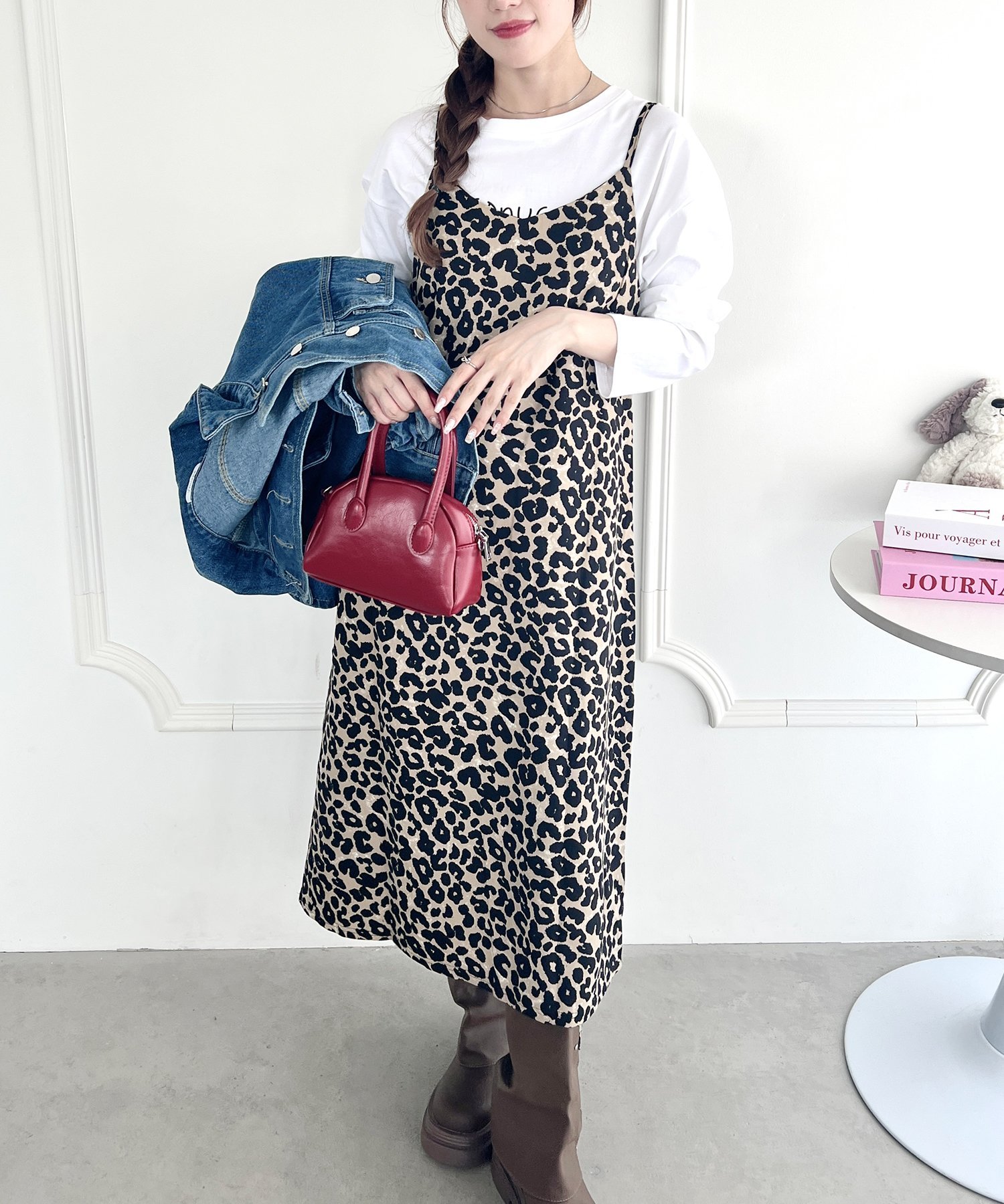 Outfitter lab｜レオパードキャミワンピース ヒョウ柄 ロング マキシ