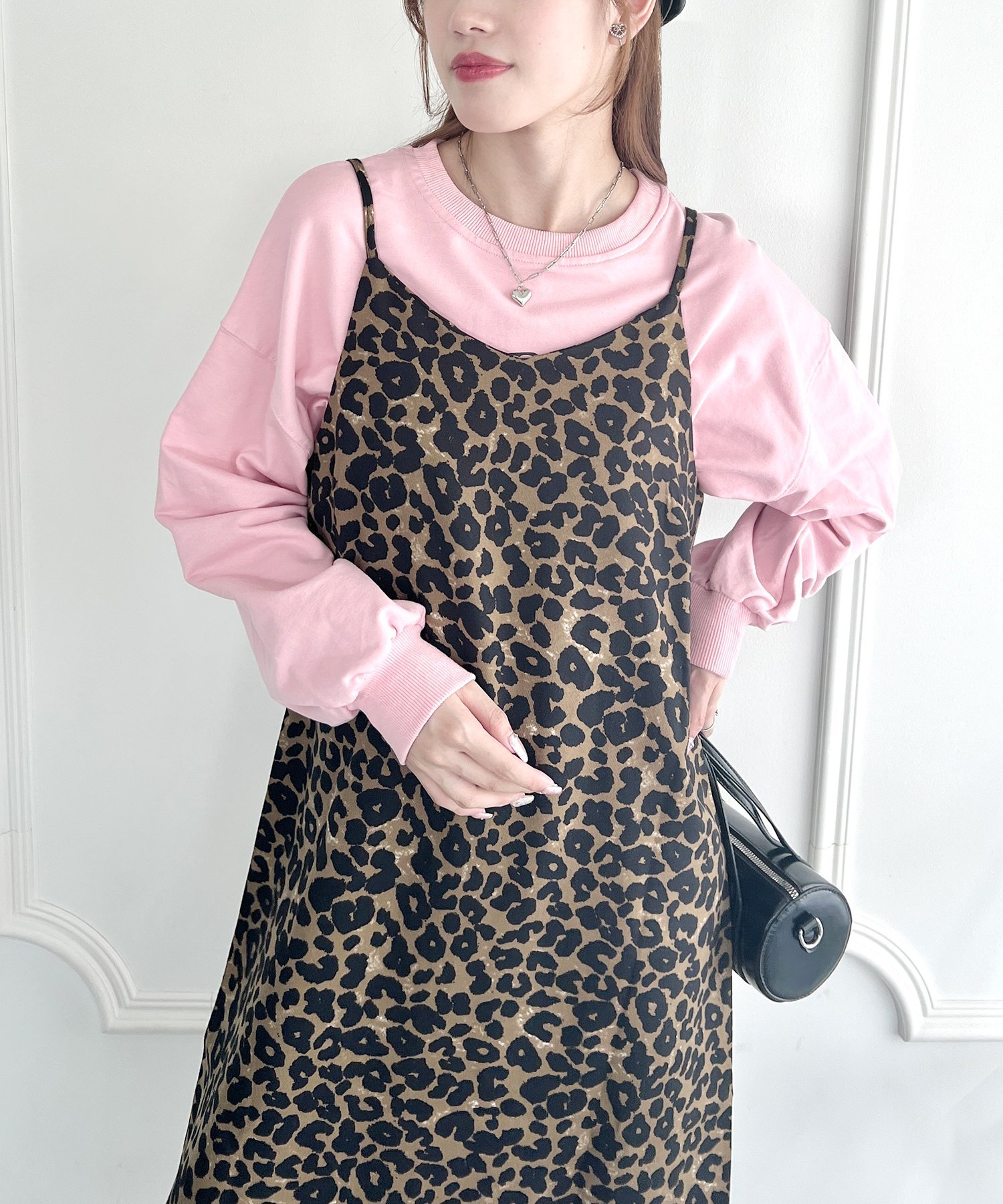 Outfitter lab｜レオパードキャミワンピース ヒョウ柄 ロング マキシ