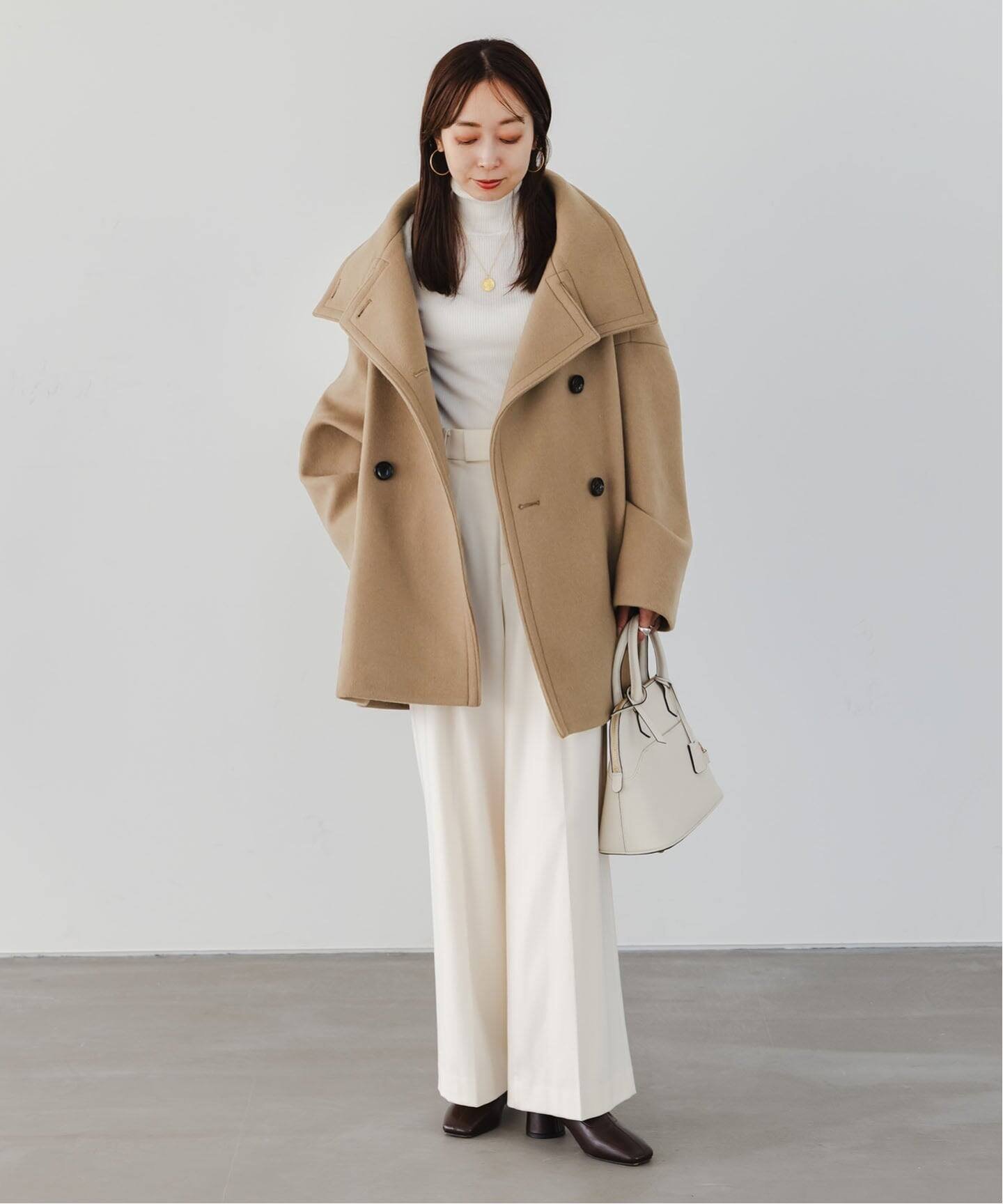 NOBLE｜《追加》スタンドカラーオーバーコート | Rakuten Fashion(楽天