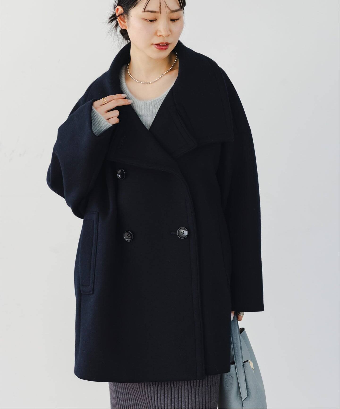 NOBLE｜《追加》スタンドカラーオーバーコート | Rakuten Fashion(楽天