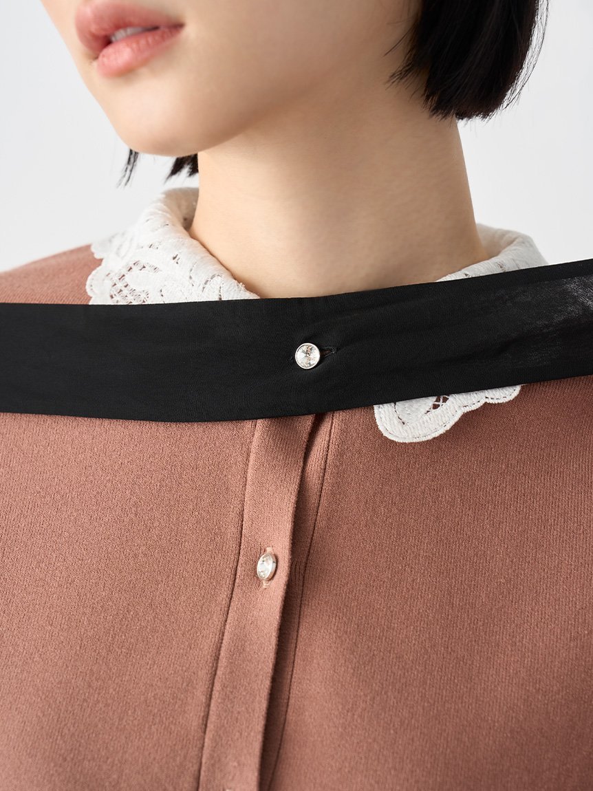 CELFORD｜【WEB限定】デタッチャブルレースカラーカーディガン