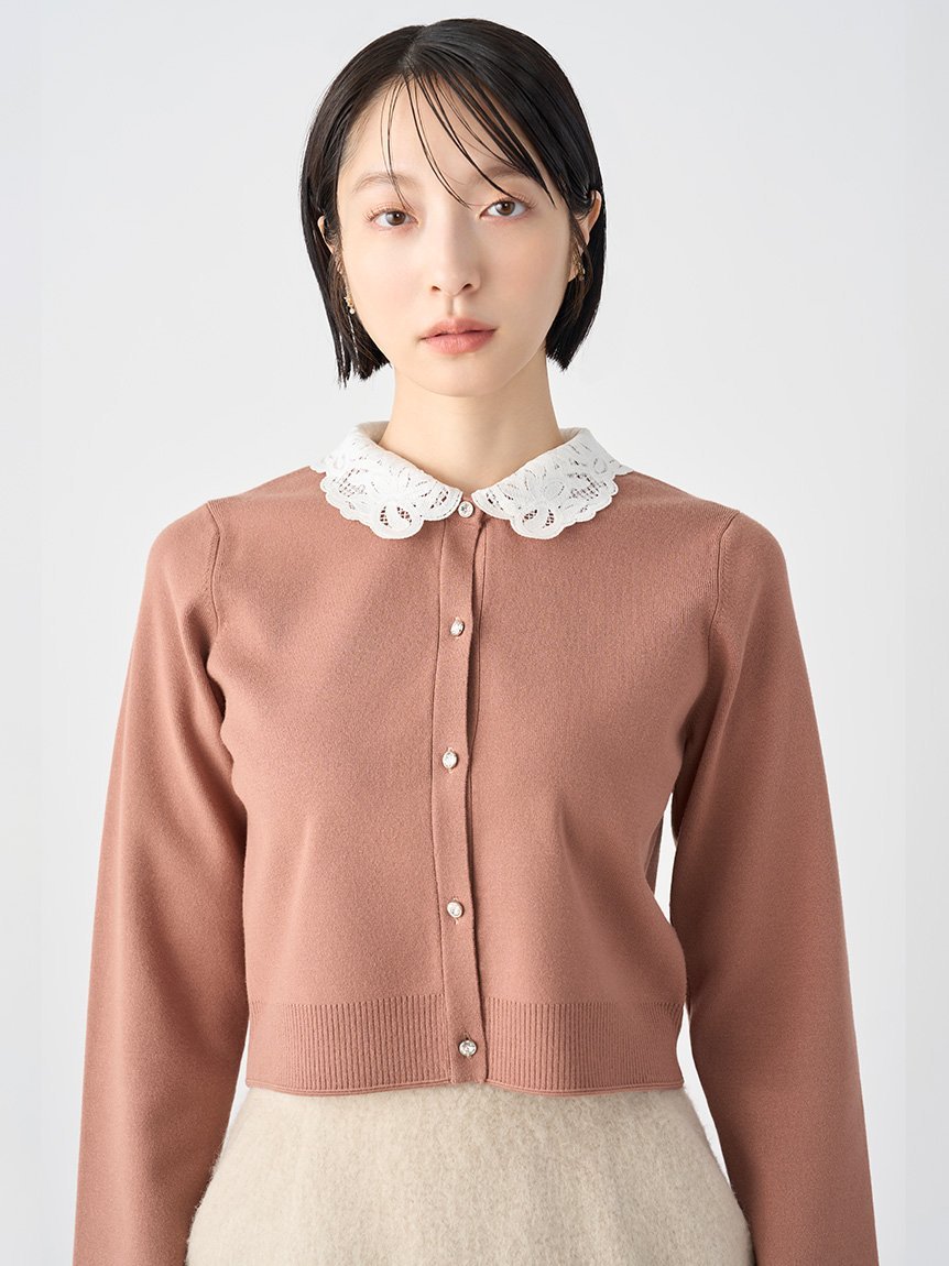 CELFORD｜【WEB限定】デタッチャブルレースカラーカーディガン