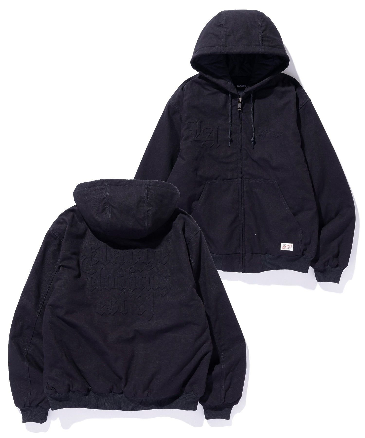 XLARGE｜EMBOSSED OLD ENGLISH HOODED WORK JACKET | Rakuten Fashion