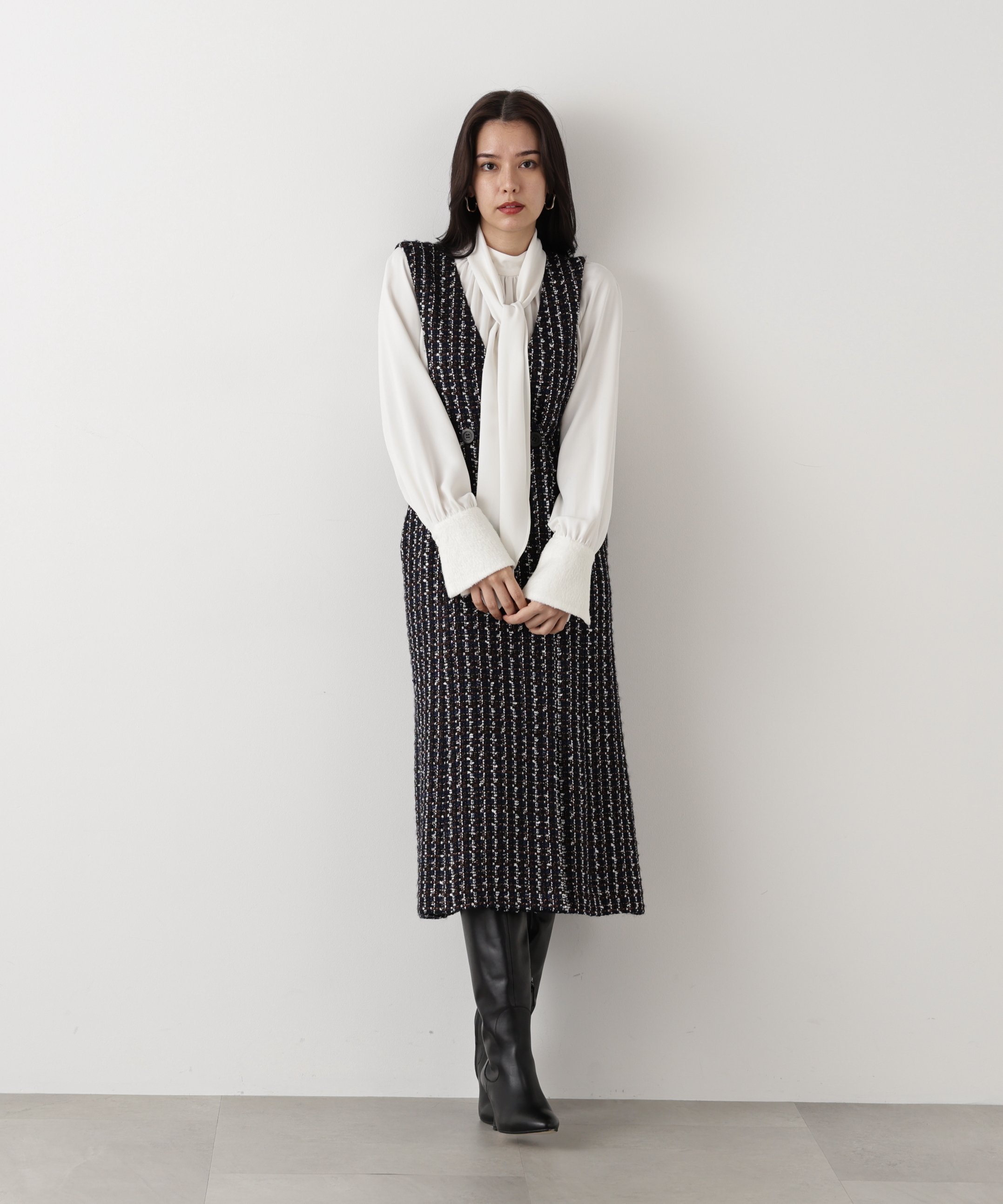 PINKY&DIANNE｜◇ループツイードジャンバースカート | Rakuten Fashion