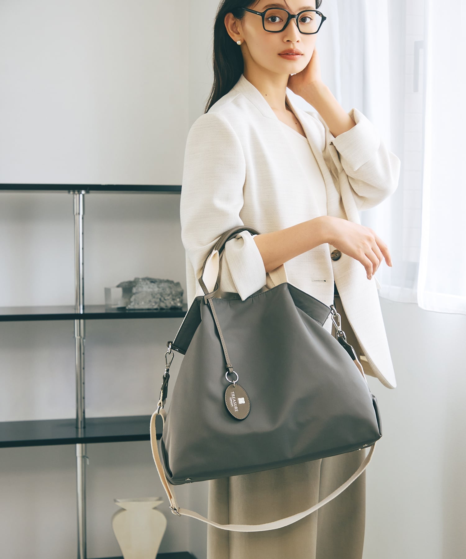 TOPKAPI｜ストライプハンドル ナイロン 2way トート バッグ A4対応