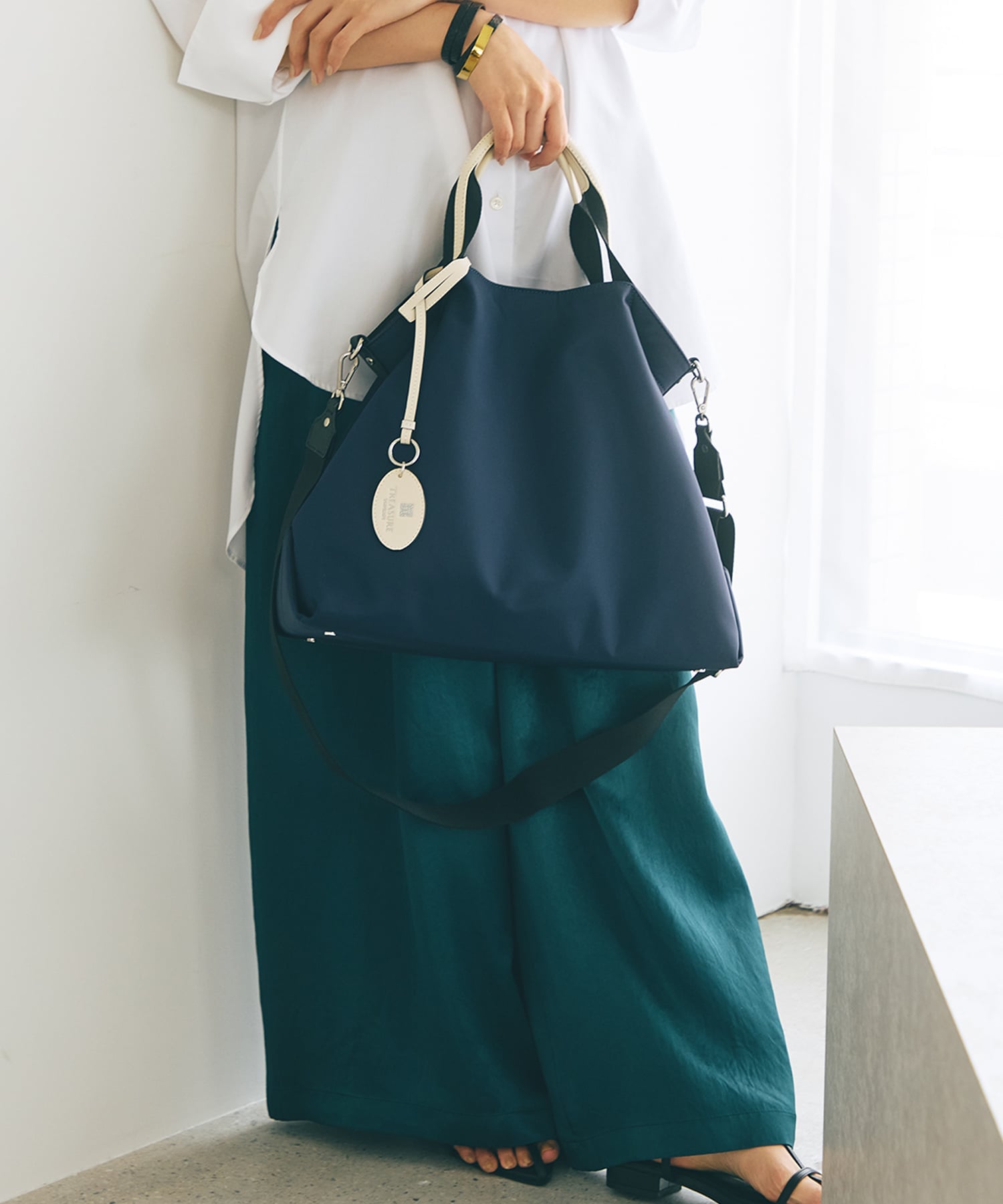 TOPKAPI｜ストライプハンドル ナイロン 2way トート バッグ A4対応