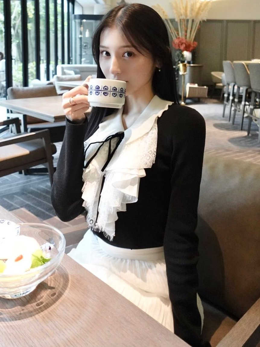 SNIDEL｜Sustainableレイヤードラッフルニットプルオーバー | Rakuten