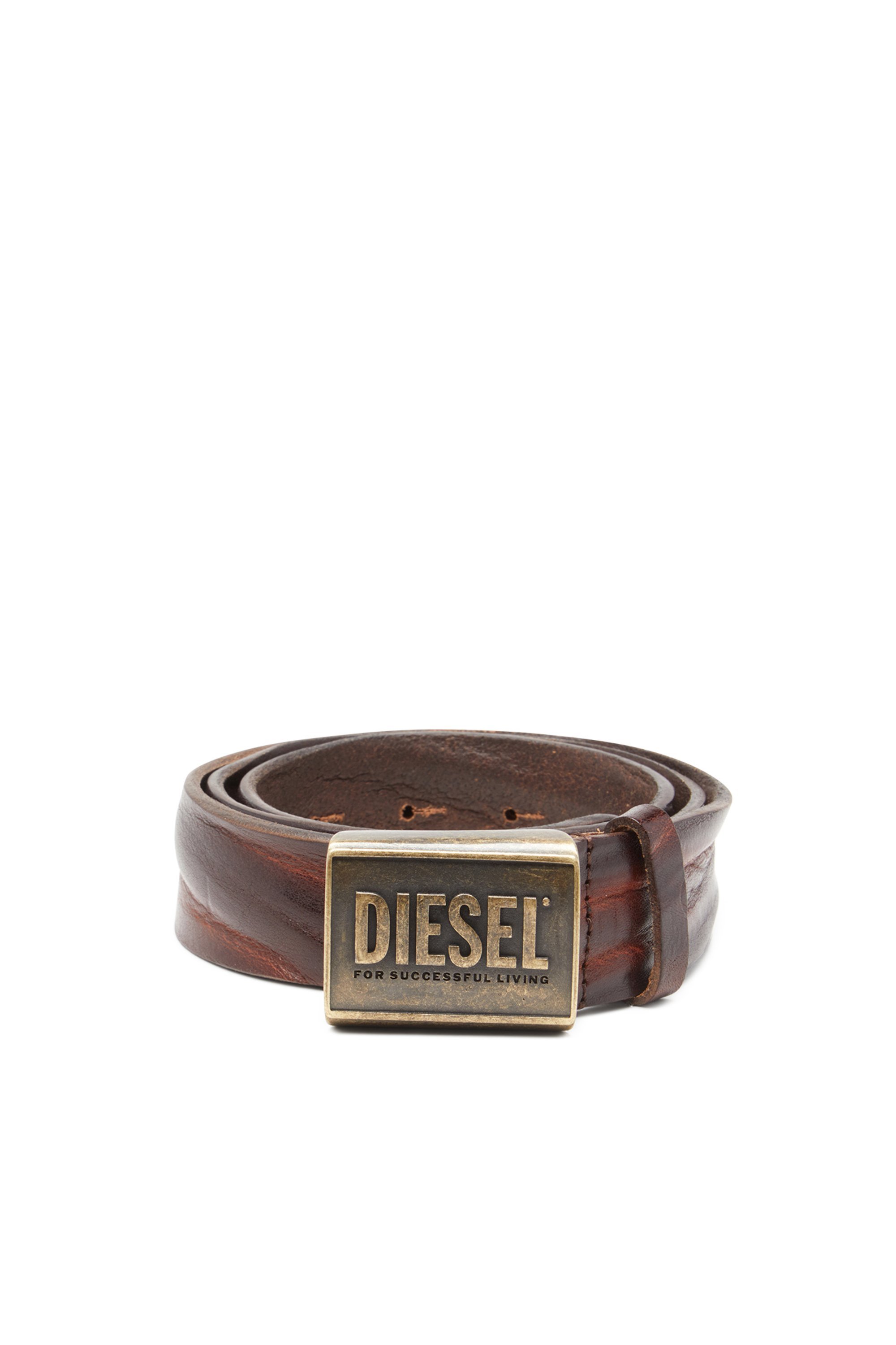 DIESEL｜メンズ レザーベルト DIESEL LOGO B-METAL BISCOTTO | Rakuten
